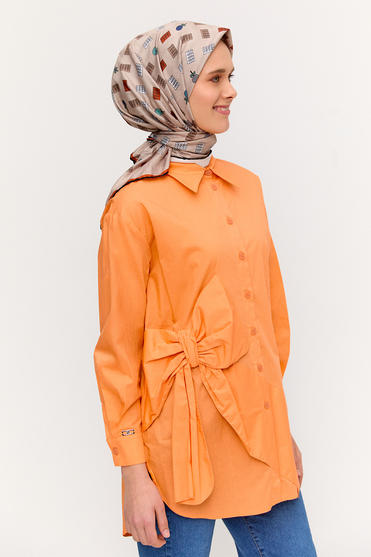 Fiyonklu Pamuk Tunik, Tesettür Giyim