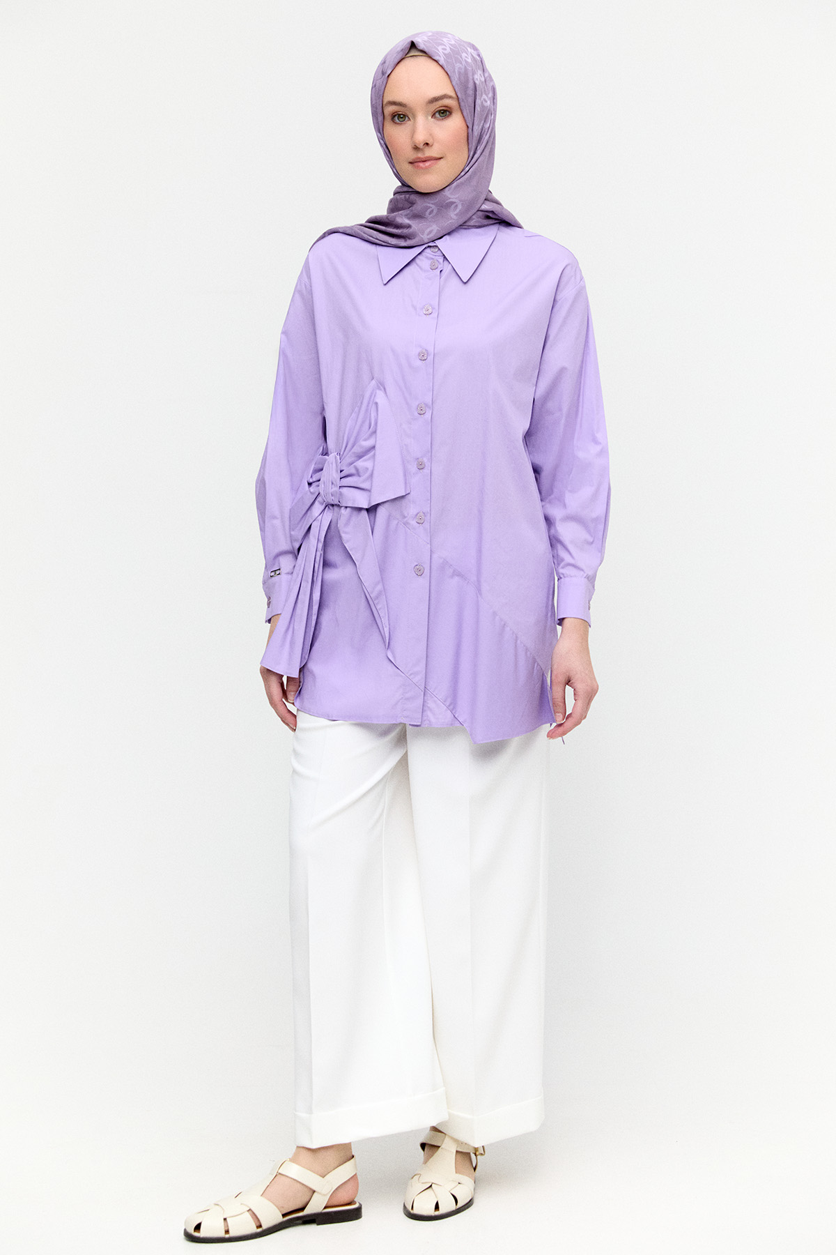 Fiyonklu Pamuk Tunik, Tesettür Giyim