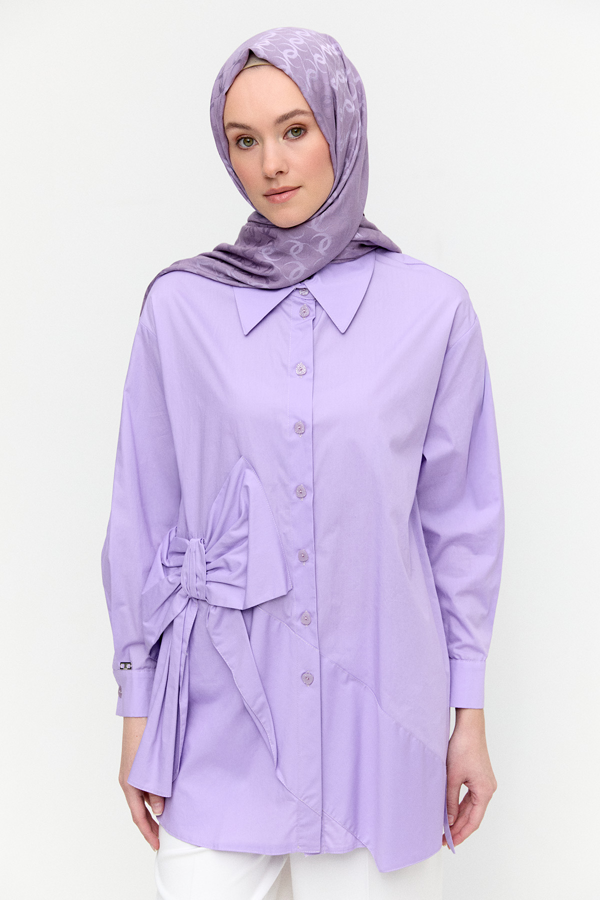 Fiyonklu Pamuk Tunik, Tesettür Giyim