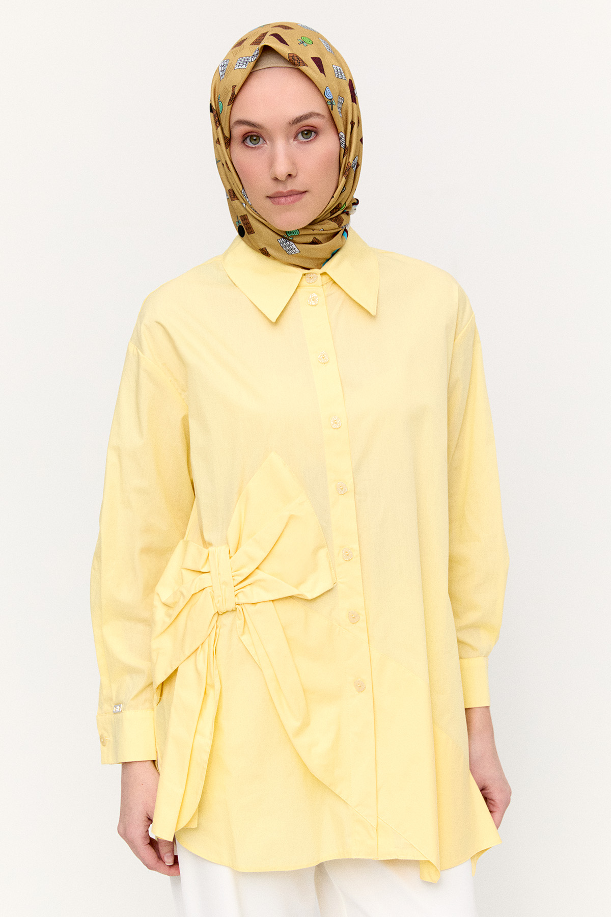 Fiyonklu Pamuk Tunik, Tesettür Giyim