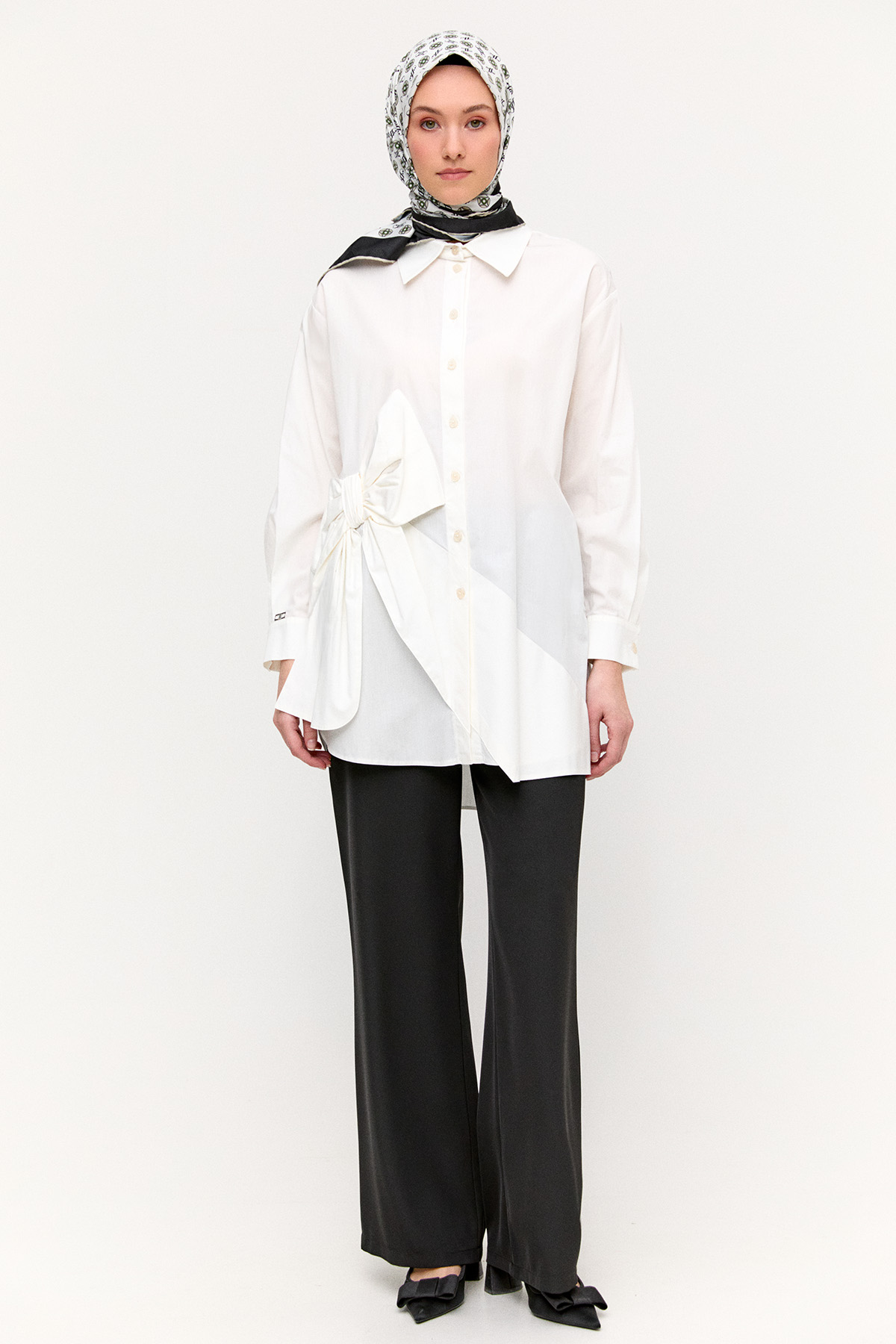 Fiyonklu Pamuk Tunik, Tesettür Giyim