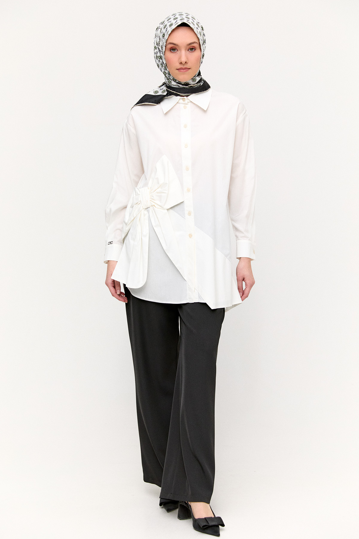 Fiyonklu Pamuk Tunik, Tesettür Giyim