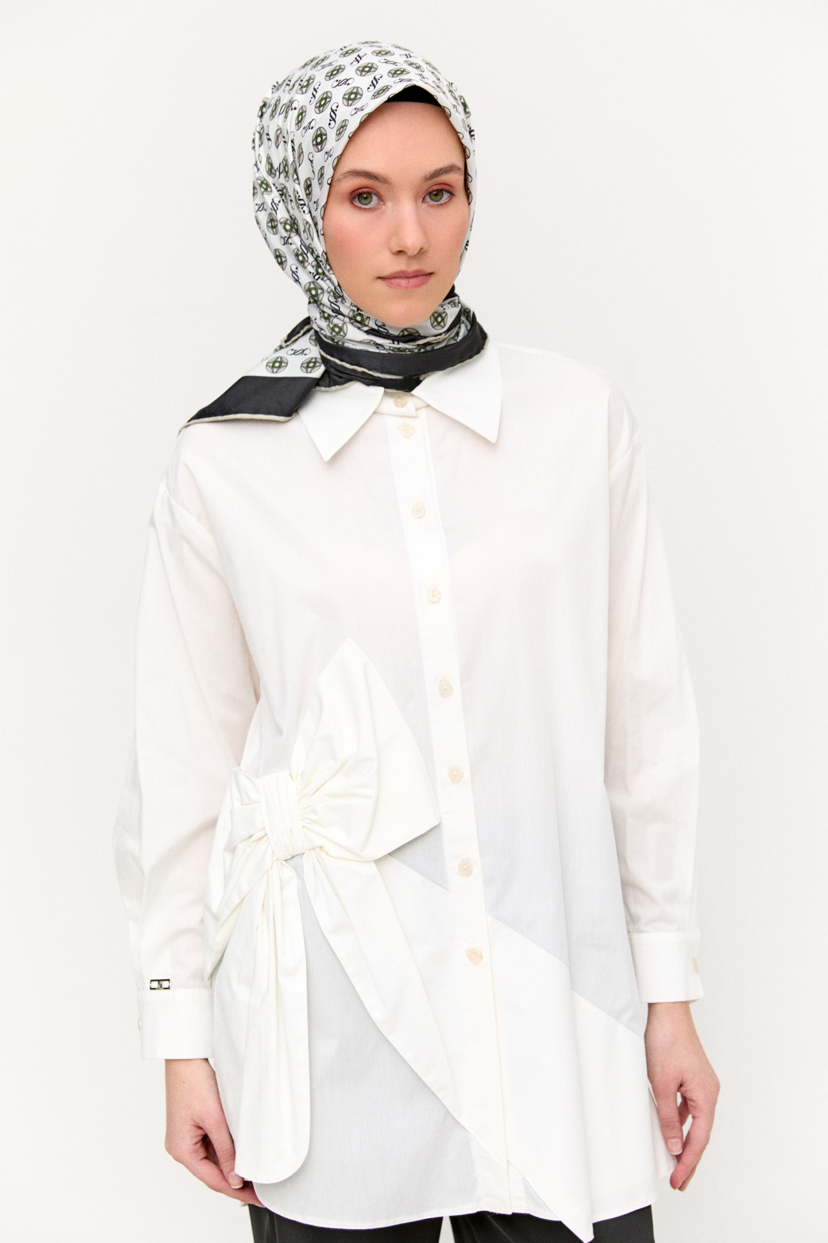 Fiyonklu Pamuk Tunik, Tesettür Giyim