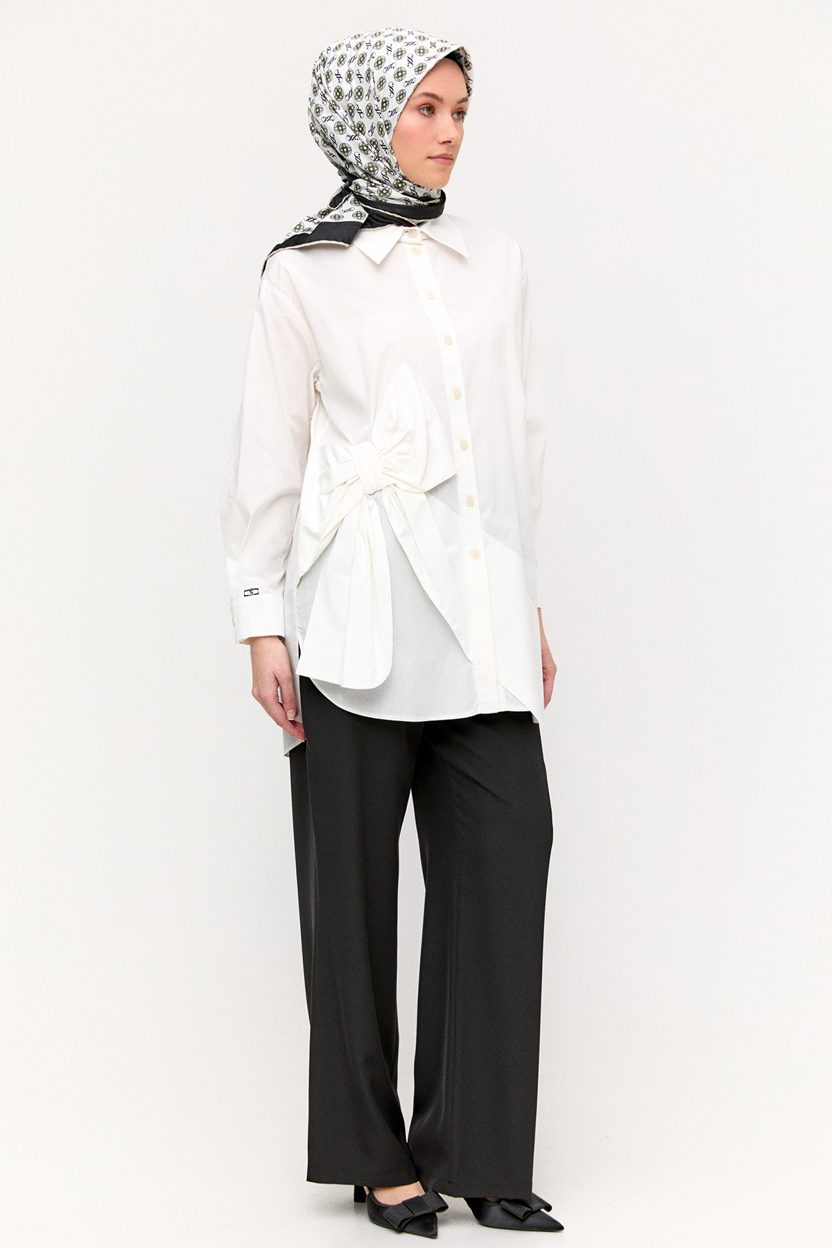 Fiyonklu Pamuk Tunik, Tesettür Giyim