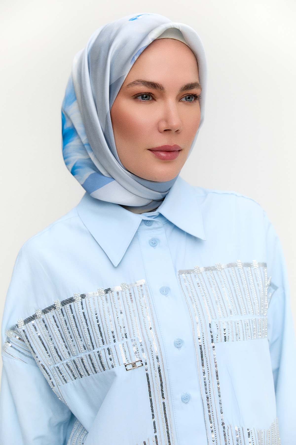 Pul Payet İşlemeli Pamuklu Tunik, Tesettür Giyim