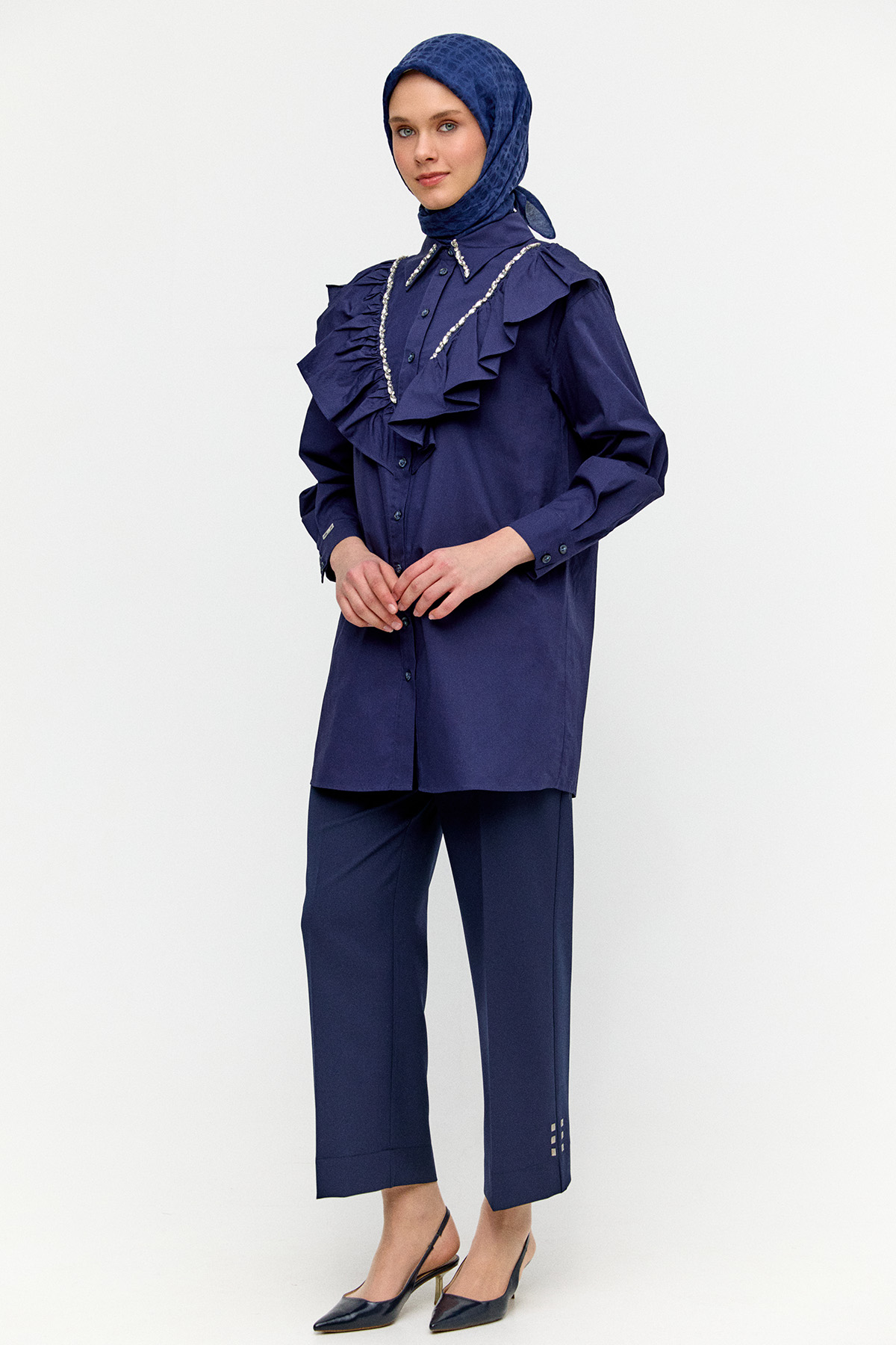 Volanlı Pamuk Tunik, Tesettür Giyim