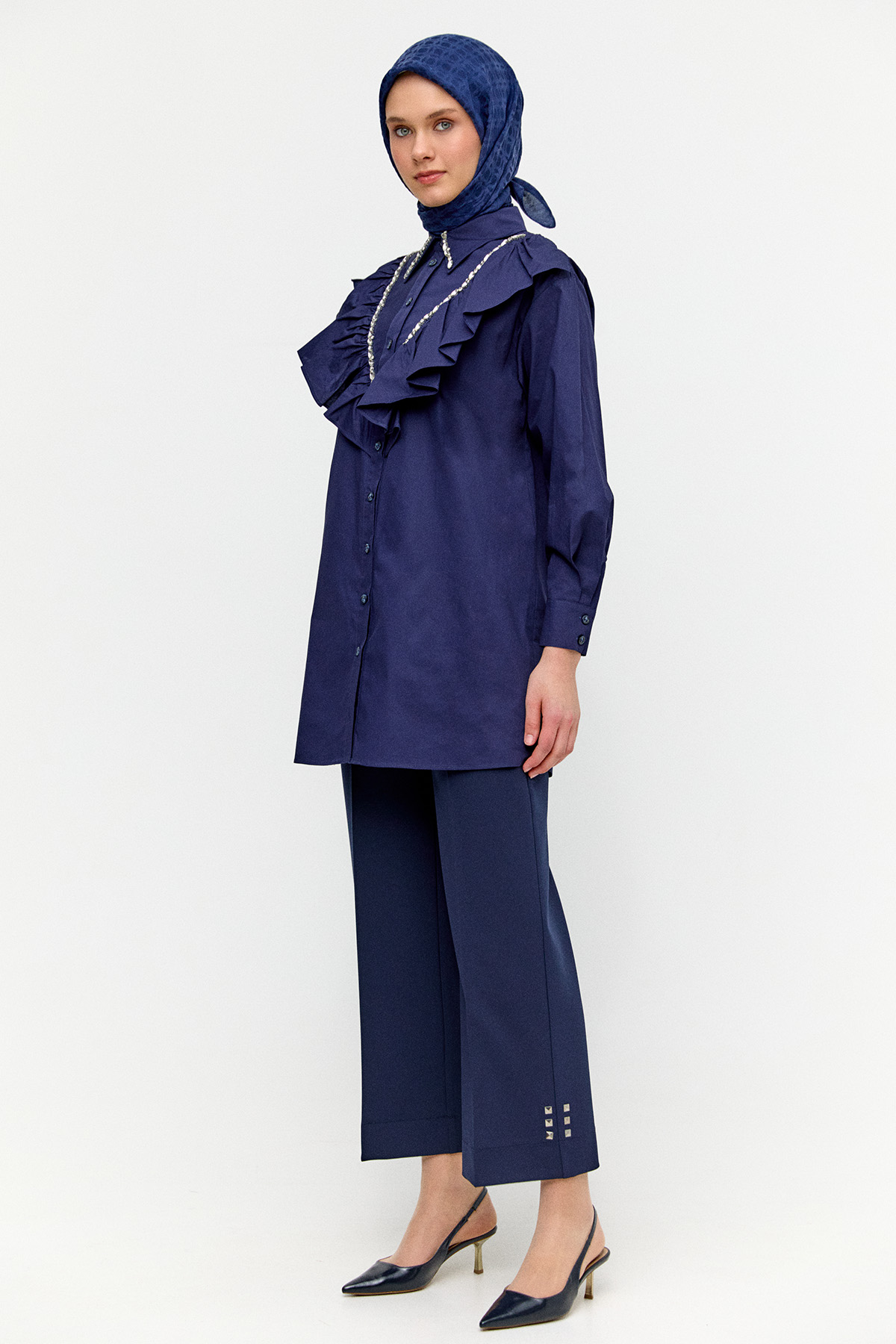 Volanlı Pamuk Tunik, Tesettür Giyim