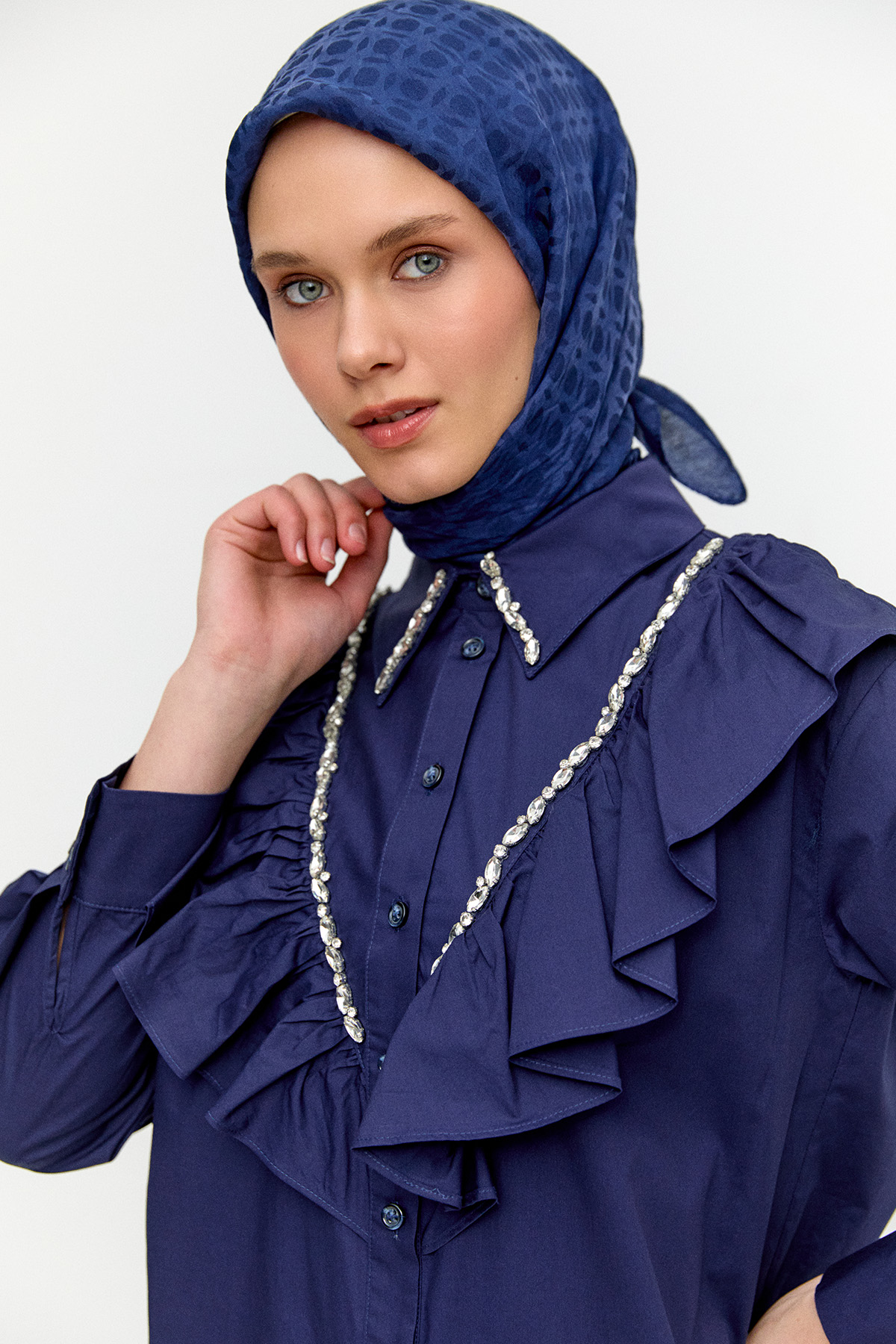 Volanlı Pamuk Tunik, Tesettür Giyim