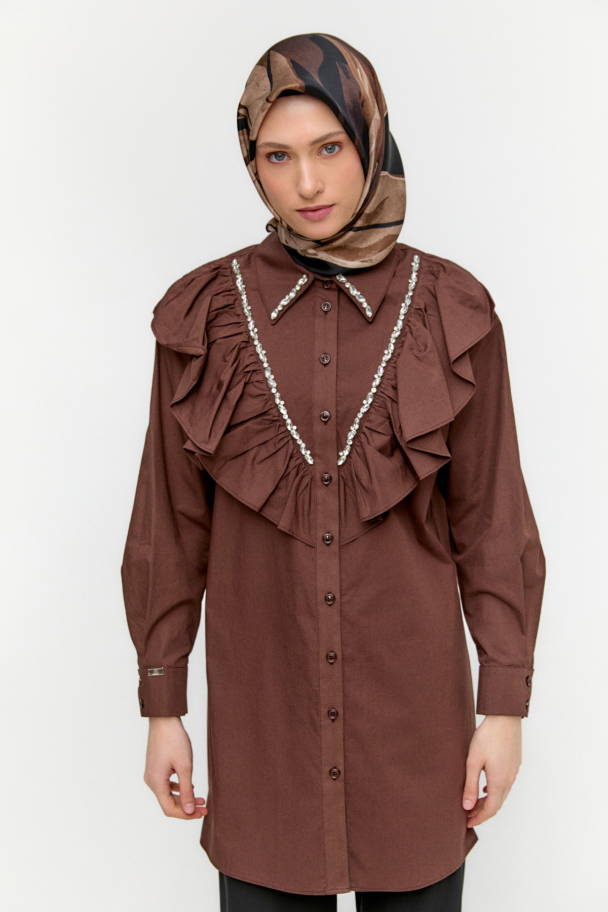 Volanlı Pamuk Tunik, Tesettür Giyim