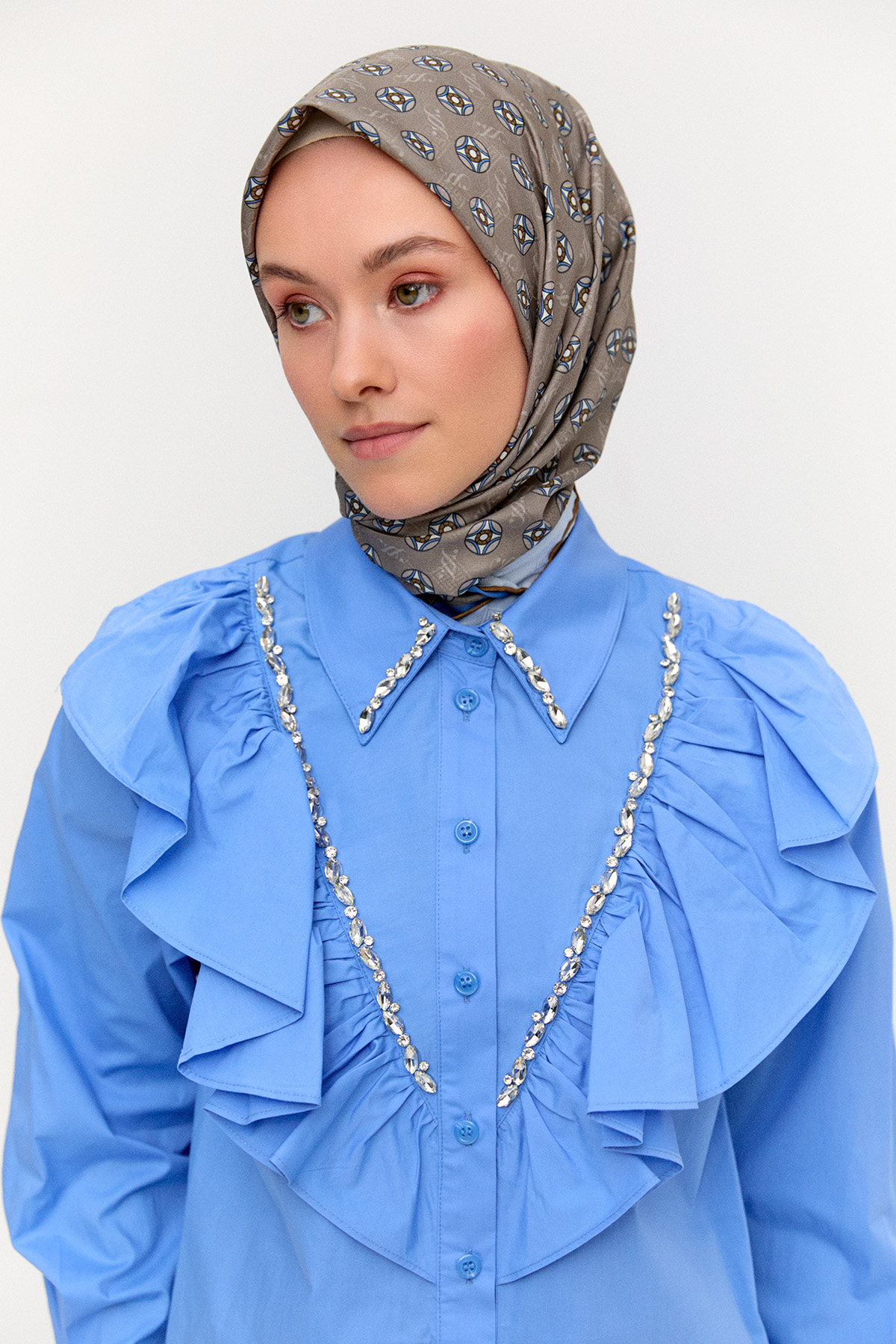 Volanlı Pamuk Tunik, Tesettür Giyim