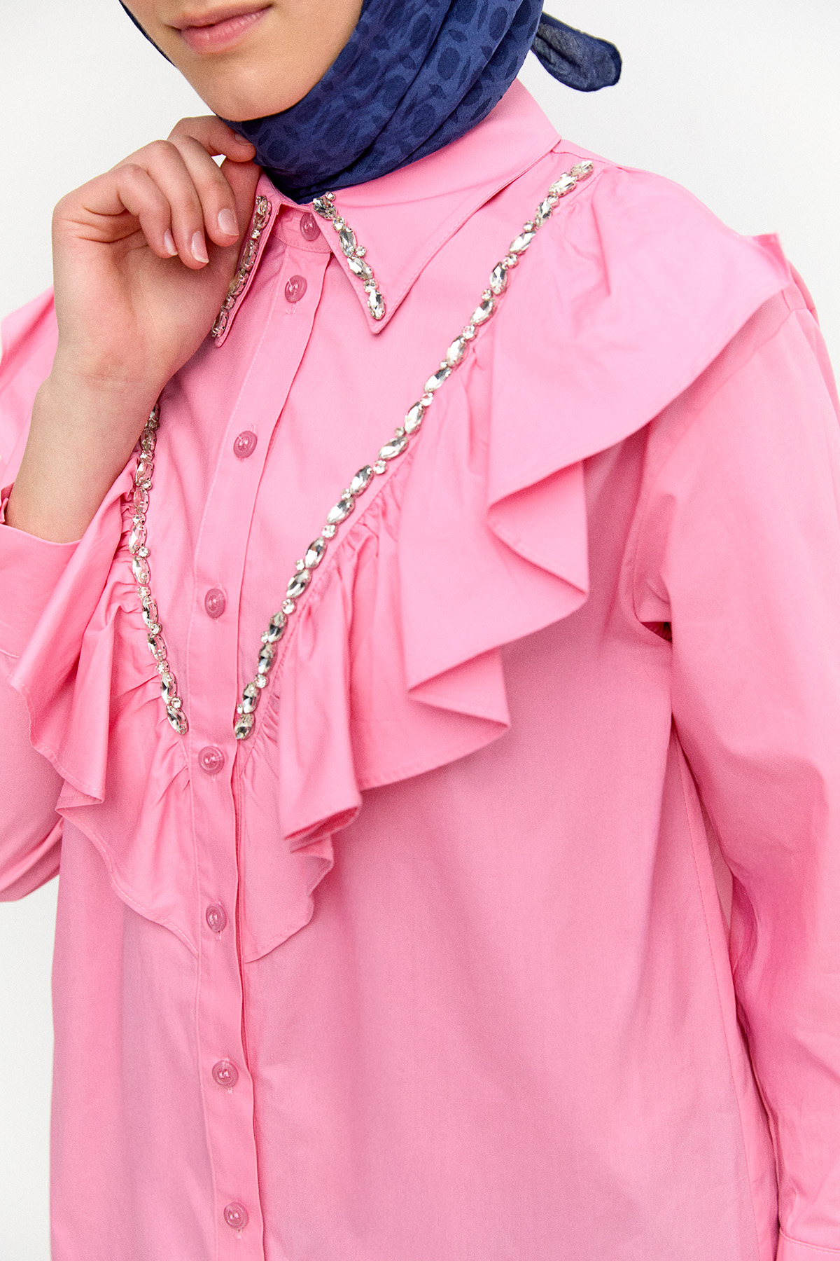 Volanlı Pamuk Tunik, Tesettür Giyim