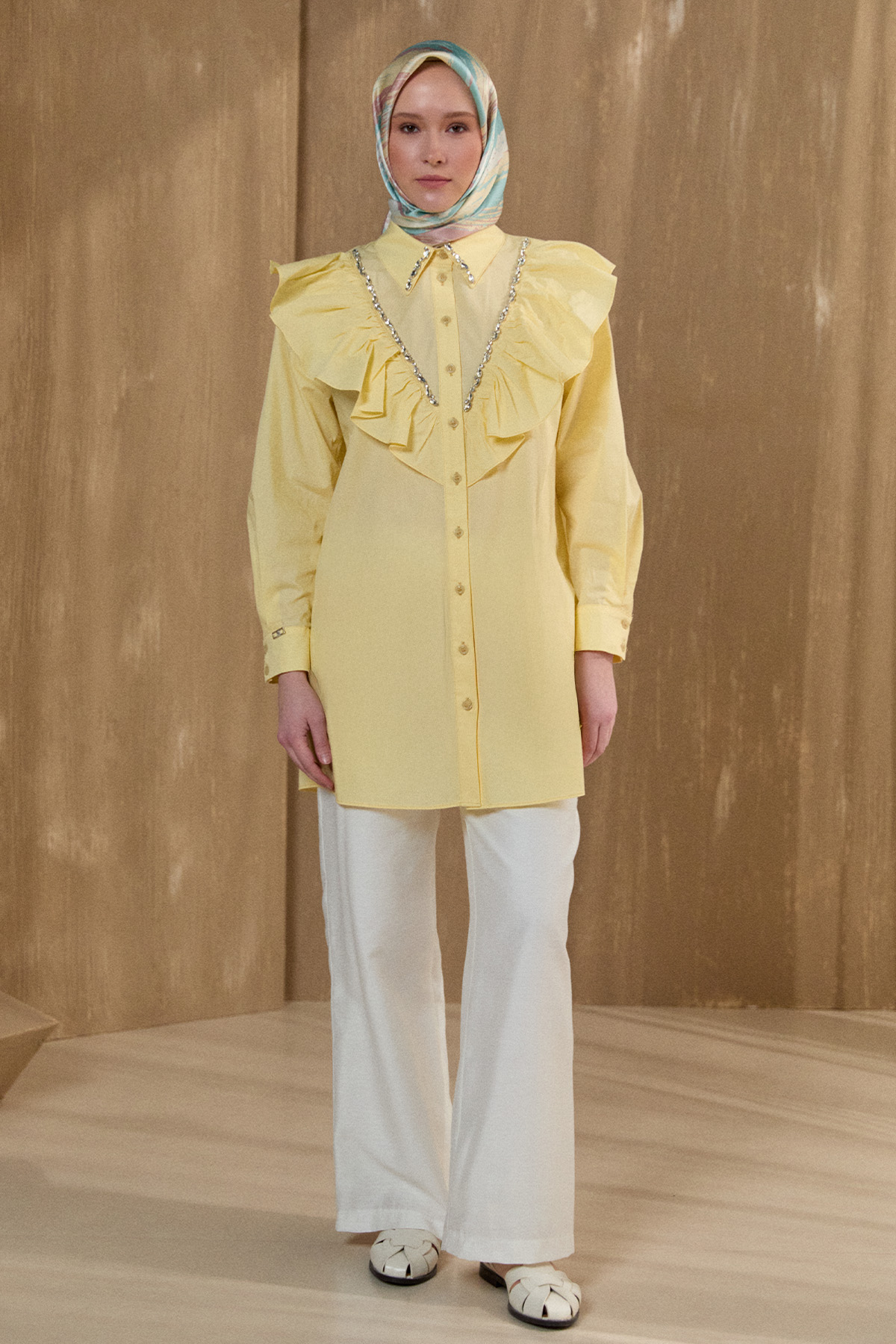 Volanlı Pamuk Tunik, Tesettür Giyim