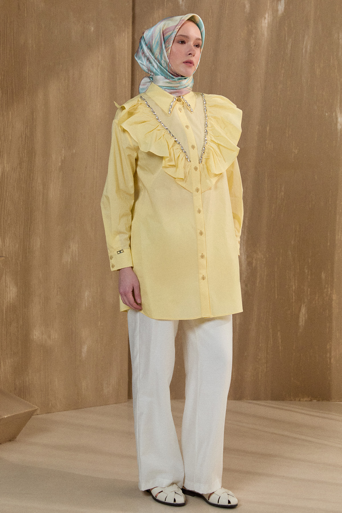 Volanlı Pamuk Tunik, Tesettür Giyim