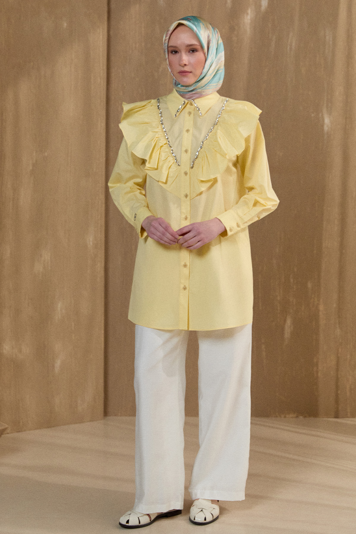 Volanlı Pamuk Tunik, Tesettür Giyim