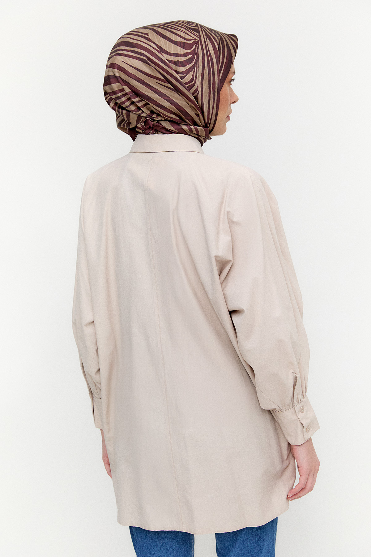 Taşlı Allerli Pamuklu Tunik, Tesettür Giyim