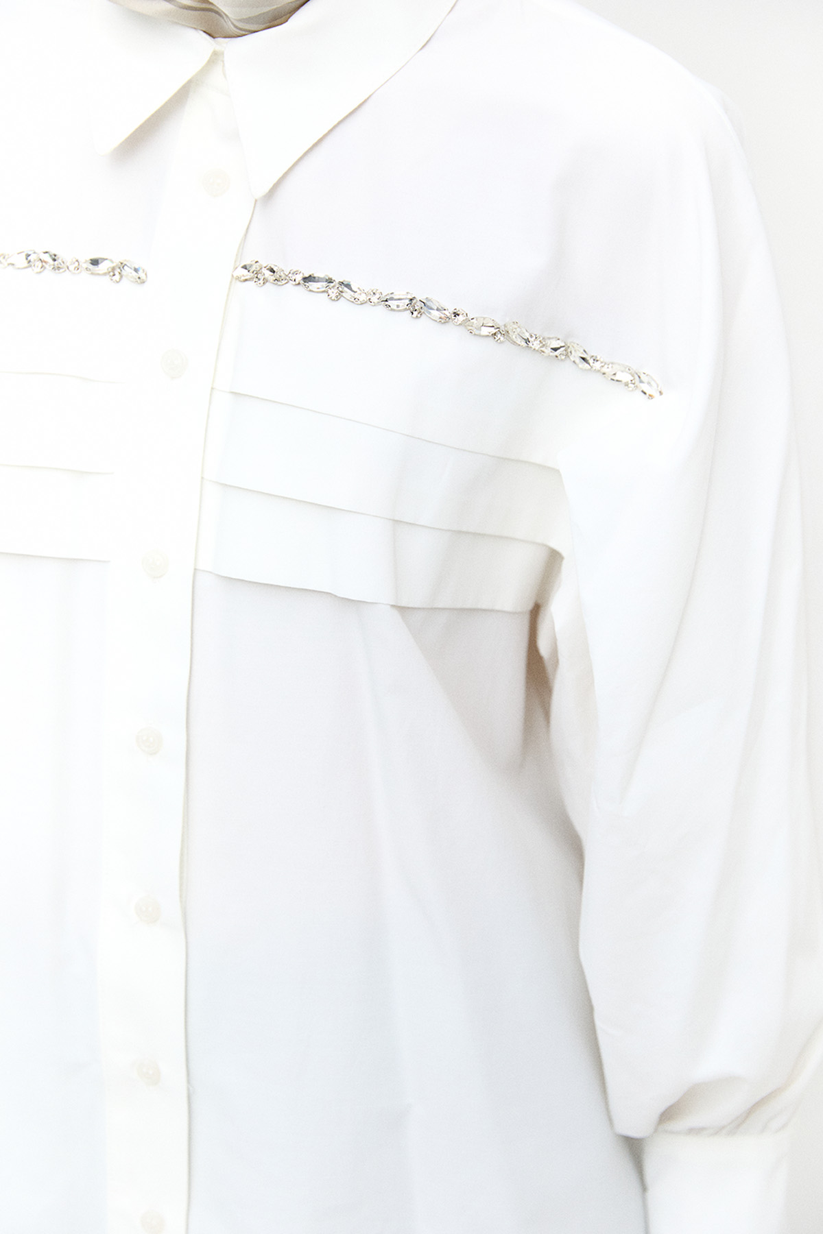 Taşlı Allerli Pamuklu Tunik, Tesettür Giyim