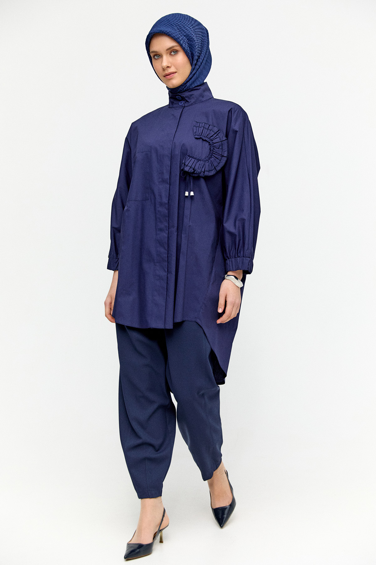 Yüksek Yakalı Pamuk Tunik, Tesettür Giyim