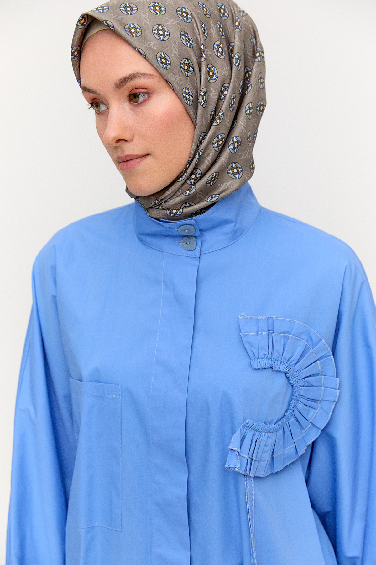 Yüksek Yakalı Pamuk Tunik, Tesettür Giyim