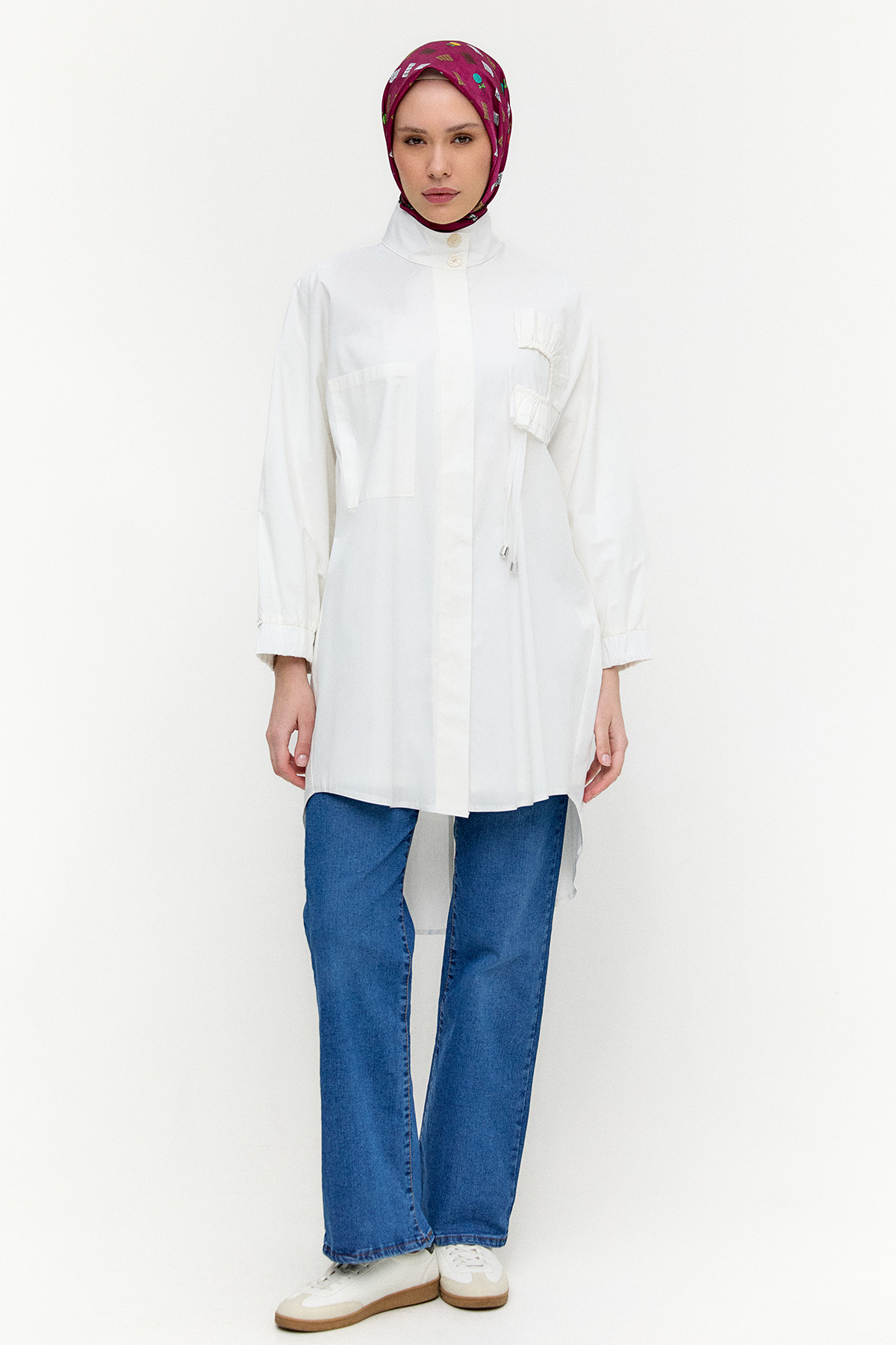 Yüksek Yakalı Pamuk Tunik, Tesettür Giyim