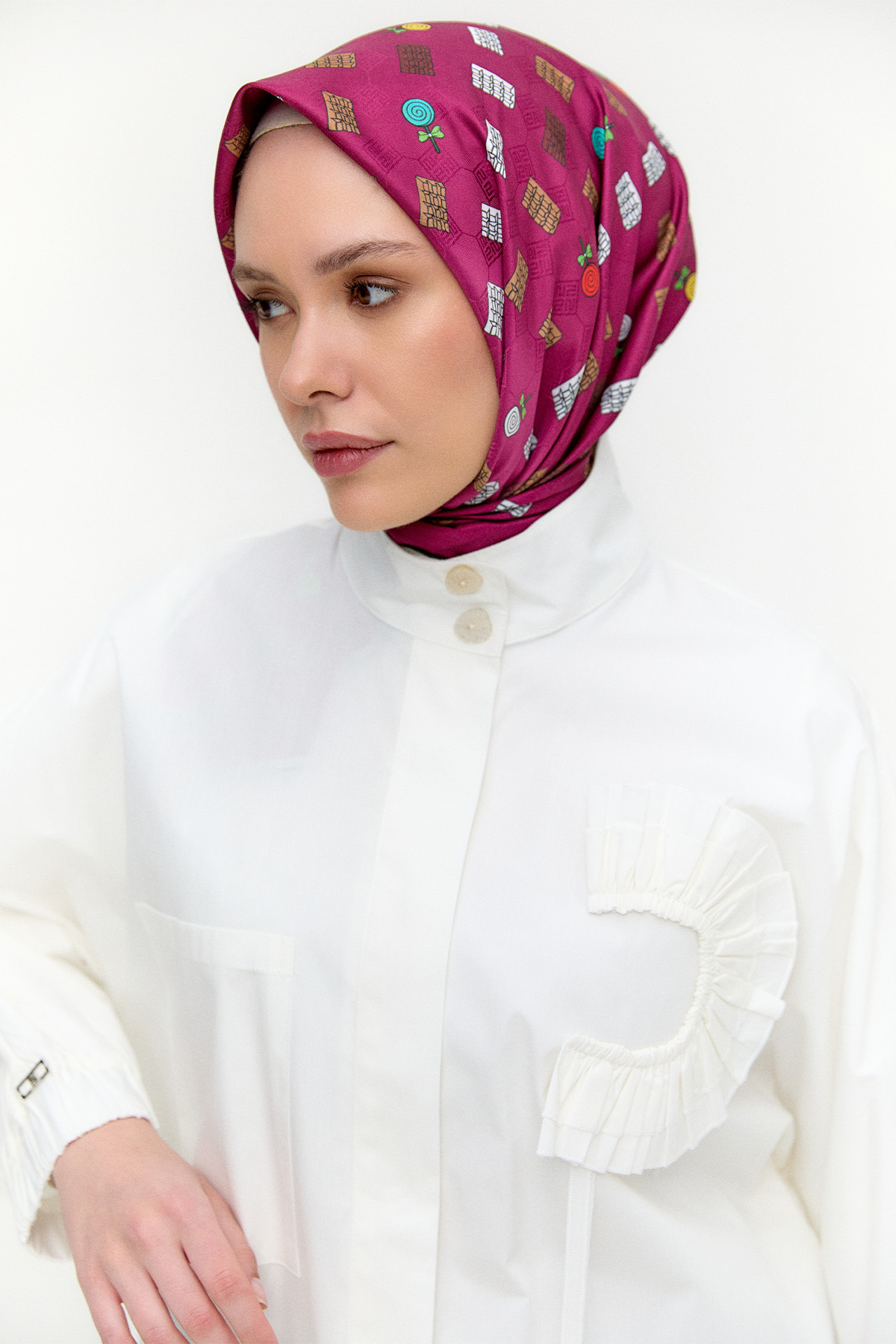 Yüksek Yakalı Pamuk Tunik, Tesettür Giyim