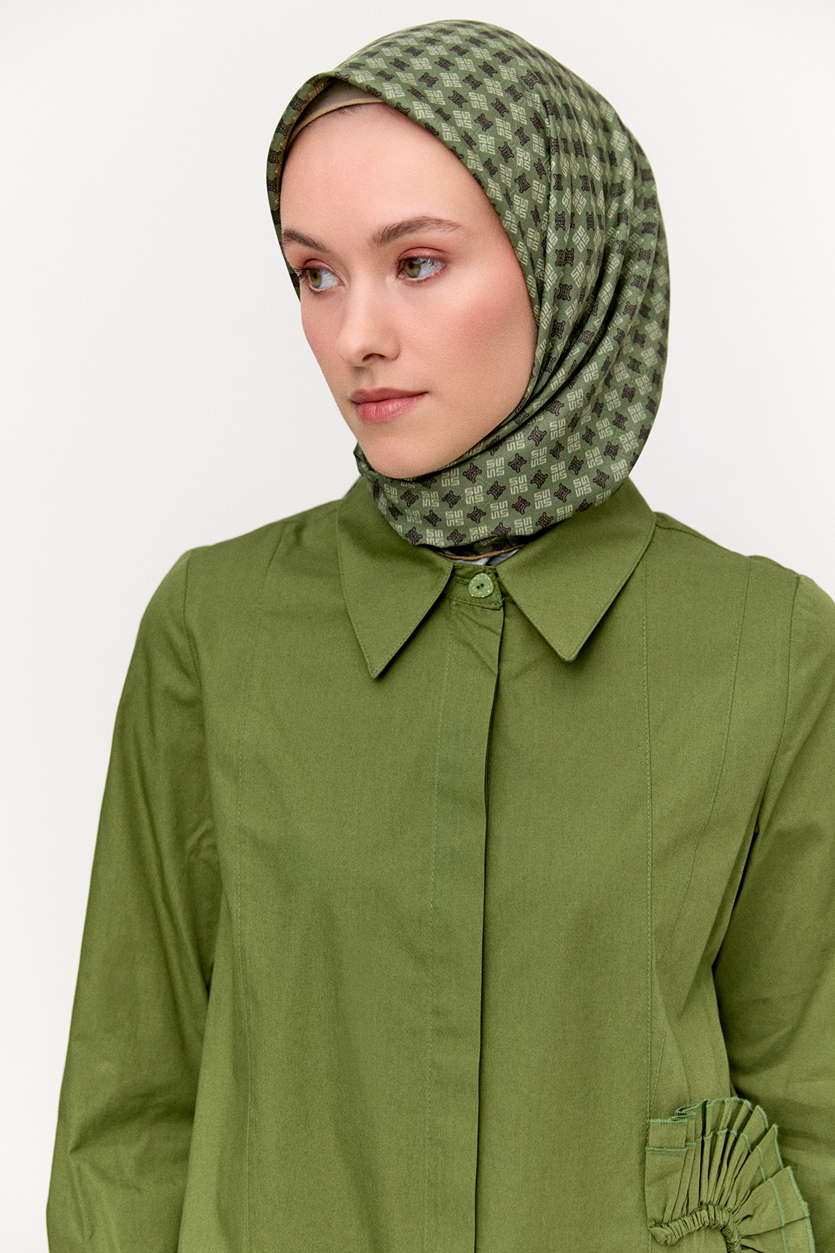 Volan Aplikeli Pamuk Tunik, Tesettür Giyim