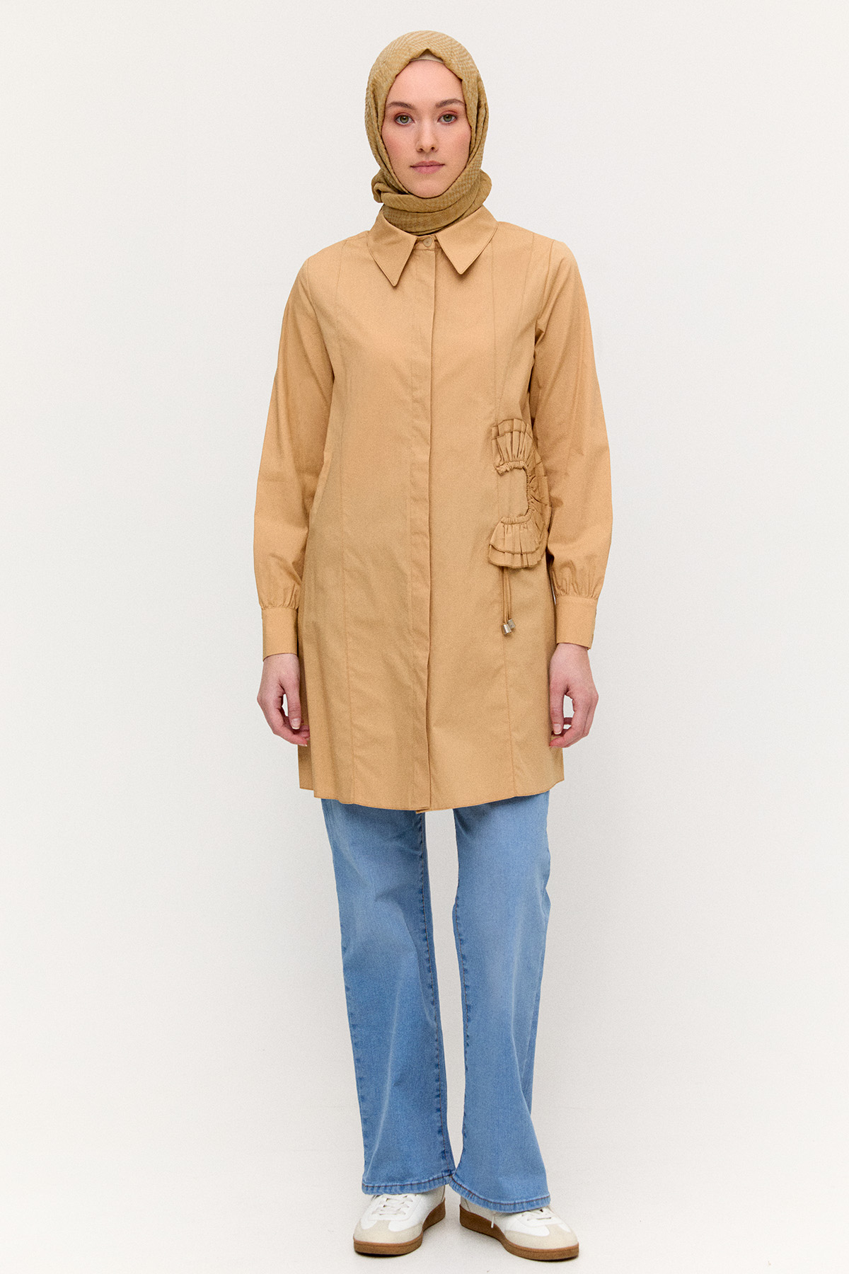 Volan Aplikeli Pamuk Tunik, Tesettür Giyim