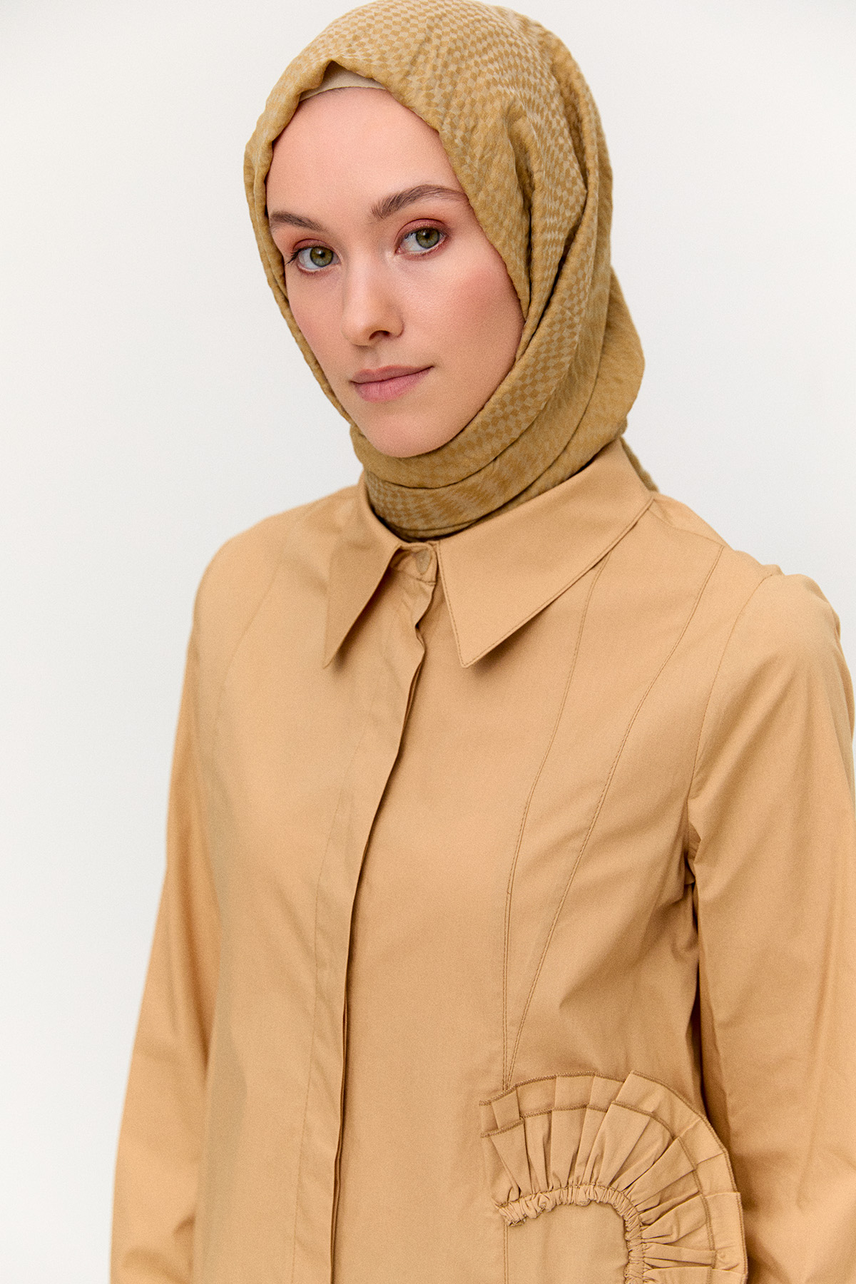 Volan Aplikeli Pamuk Tunik, Tesettür Giyim