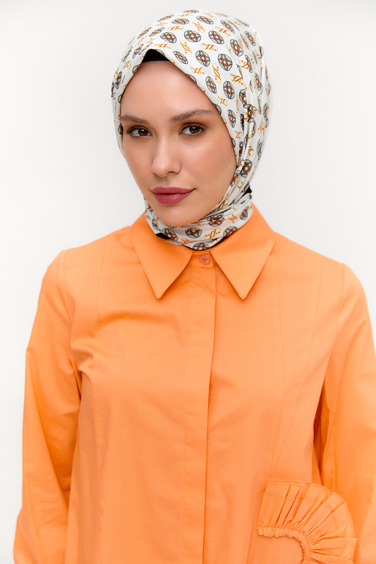 Volan Aplikeli Pamuk Tunik, Tesettür Giyim