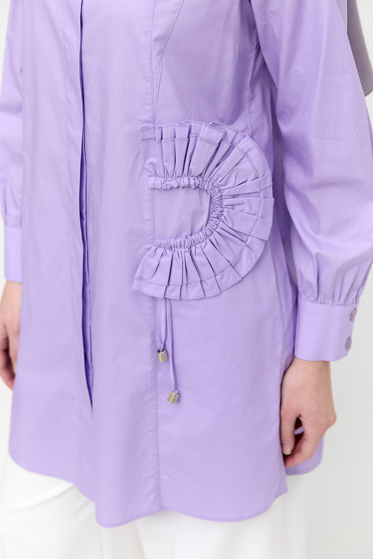 Volan Aplikeli Pamuk Tunik, Tesettür Giyim