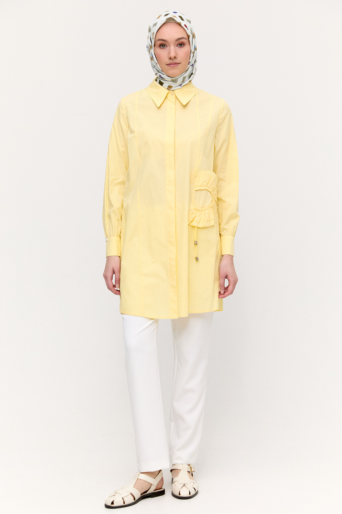 Volan Aplikeli Pamuk Tunik, Tesettür Giyim