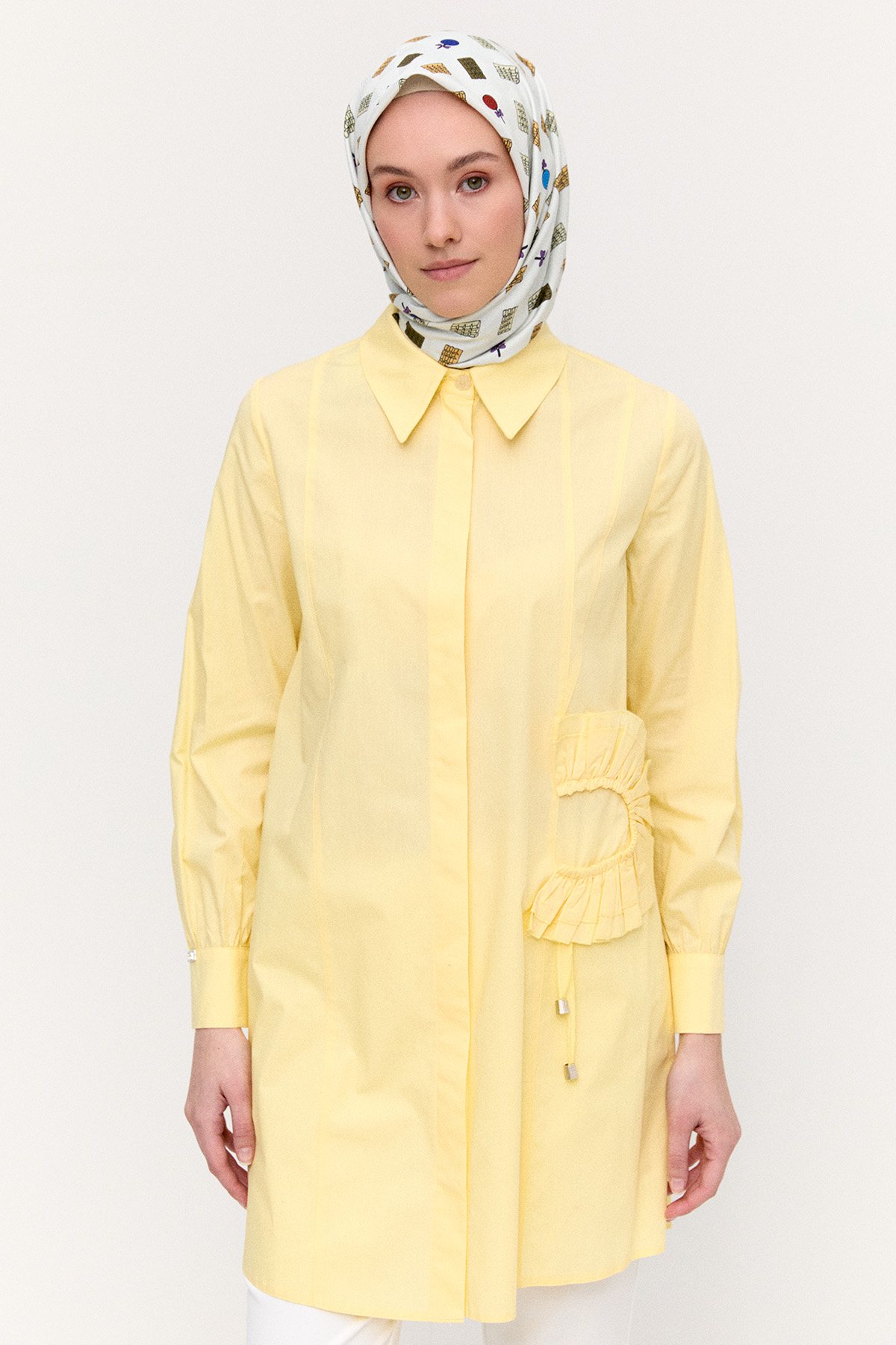 Volan Aplikeli Pamuk Tunik, Tesettür Giyim