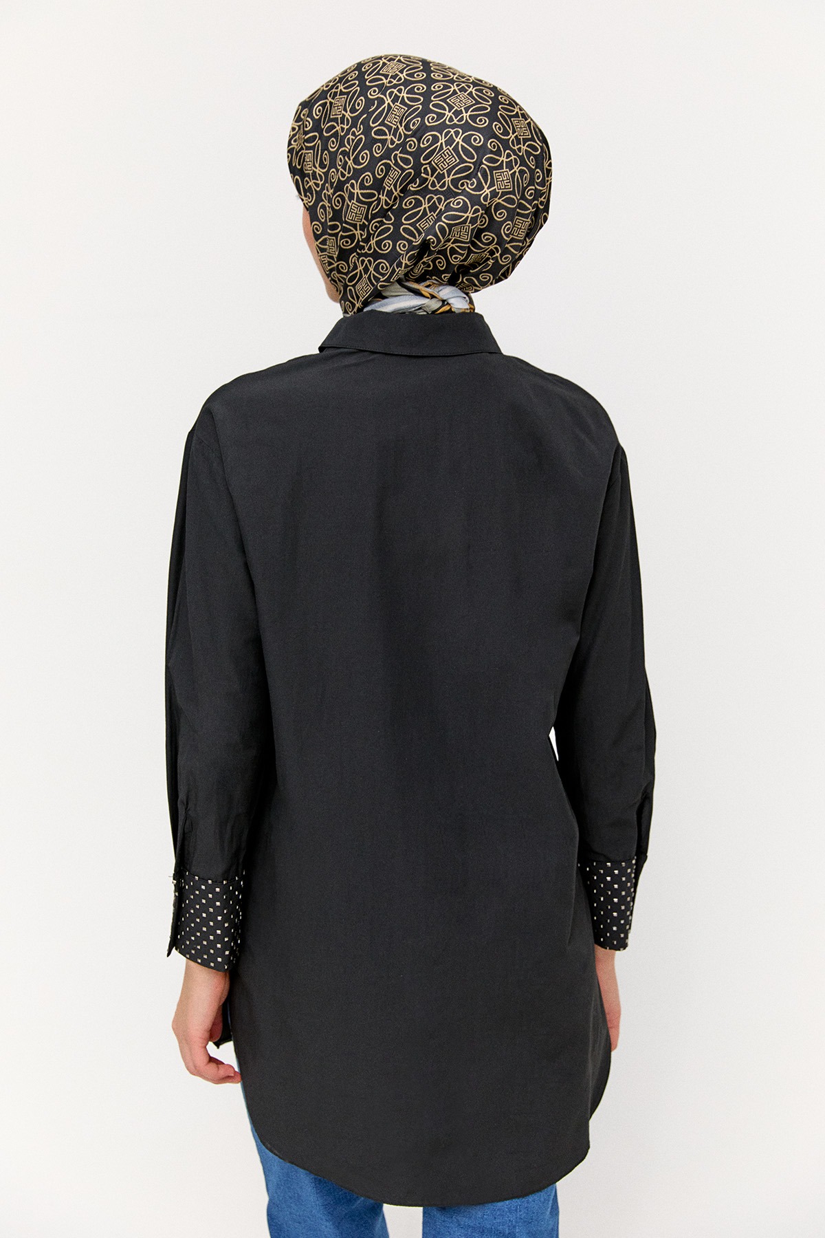 Hotfix Baskılı Pamuklu Tunik, Tesettür Giyim