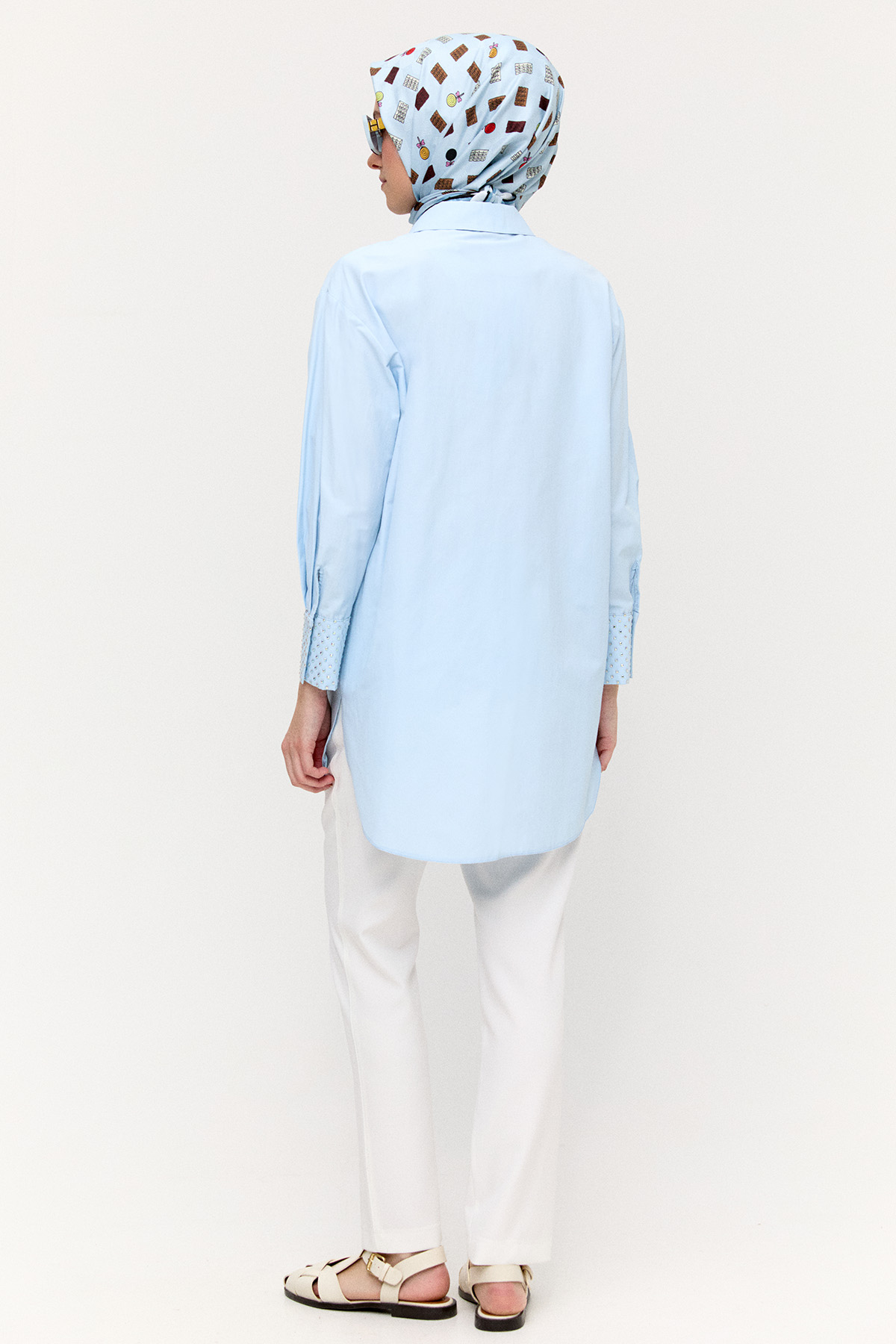 Hotfix Baskılı Pamuklu Tunik, Tesettür Giyim