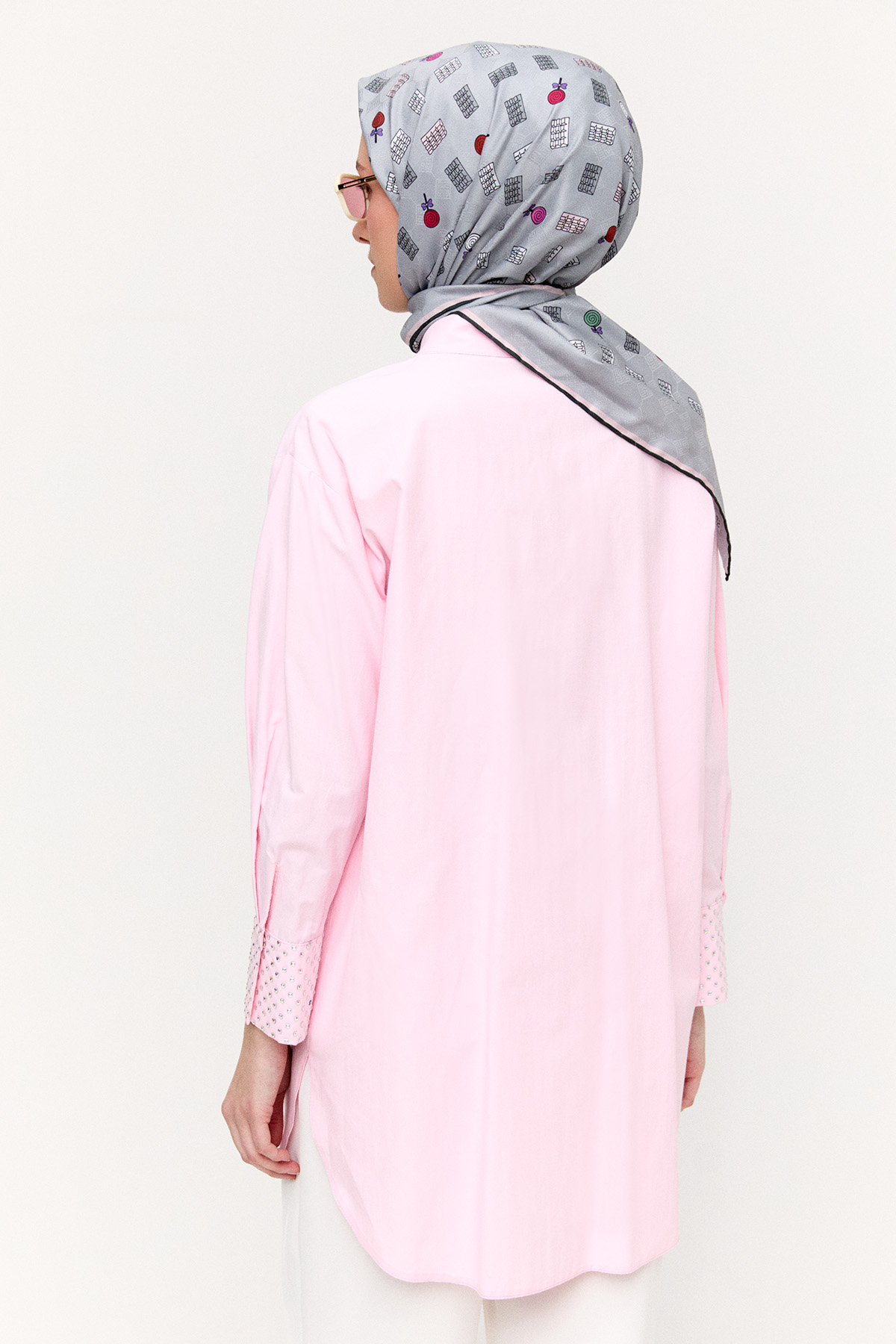 Hotfix Baskılı Pamuklu Tunik, Tesettür Giyim