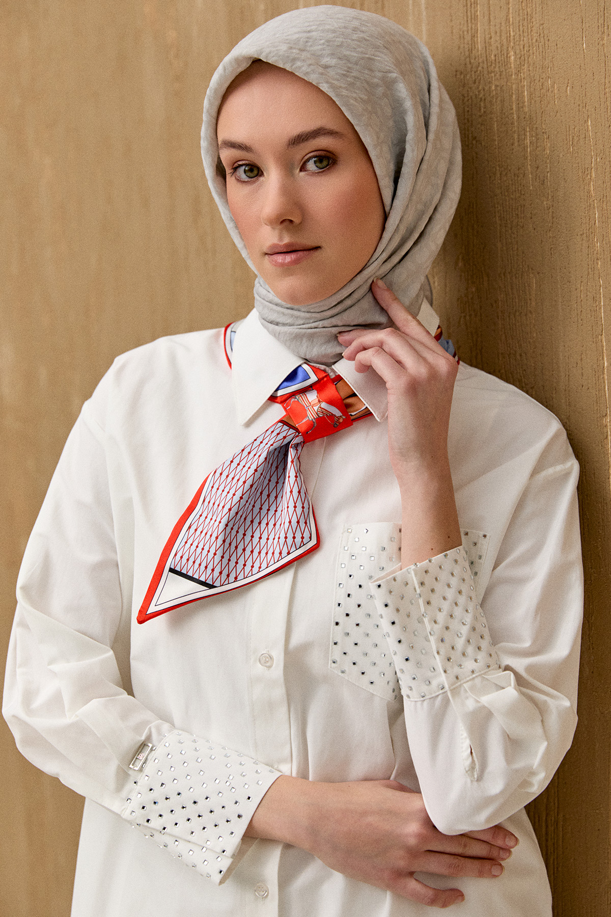 Hotfix Baskılı Pamuklu Tunik, Tesettür Giyim