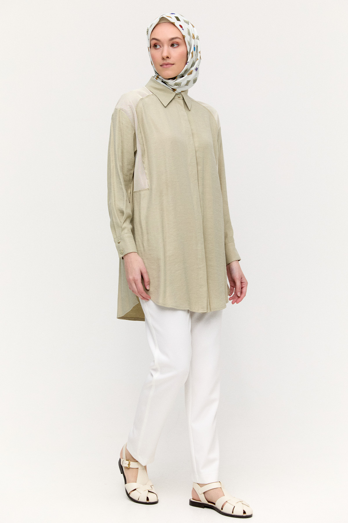 File Detaylı Modal Tunik, Tesettür Giyim