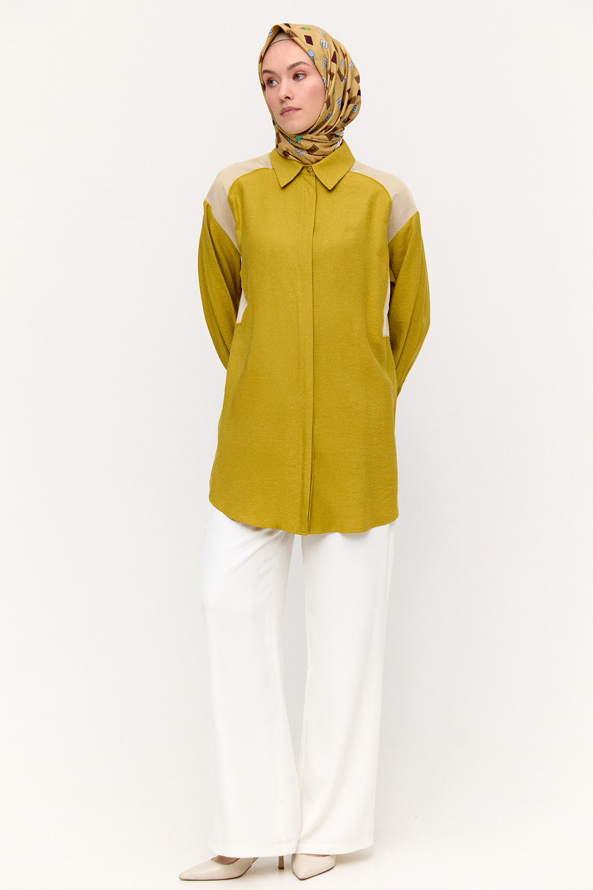 File Detaylı Modal Tunik, Tesettür Giyim