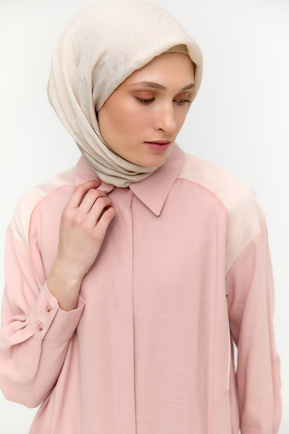 File Detaylı Modal Tunik, Tesettür Giyim