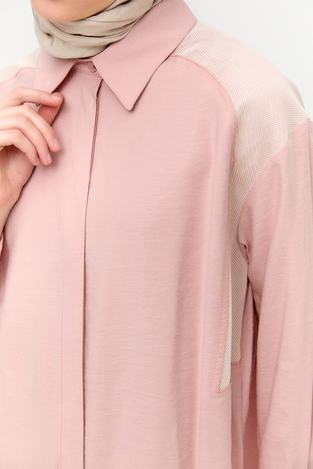 File Detaylı Modal Tunik, Tesettür Giyim