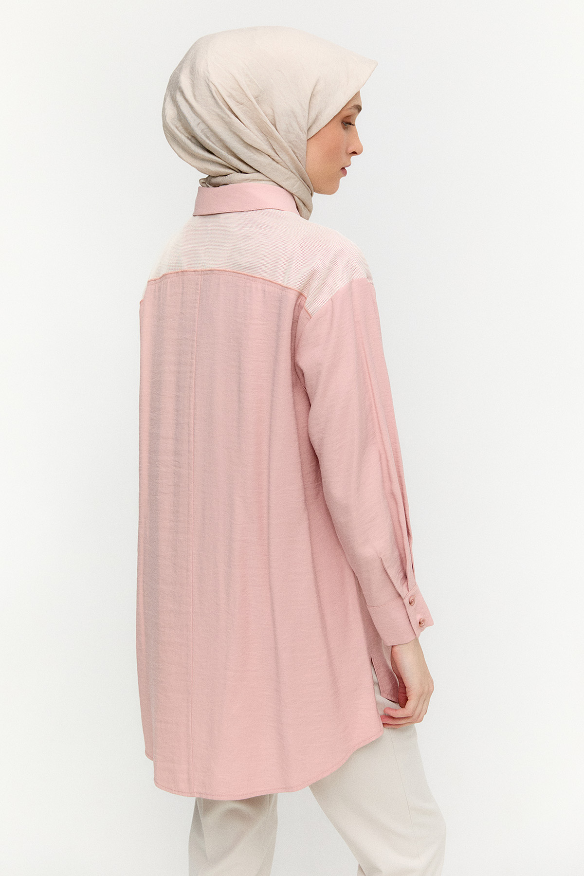 File Detaylı Modal Tunik, Tesettür Giyim