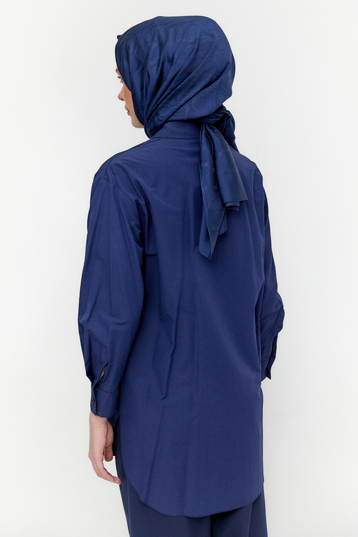 Boncuklu Çiçek Nakışlı Pamuk Tunik, Tesettür Giyim