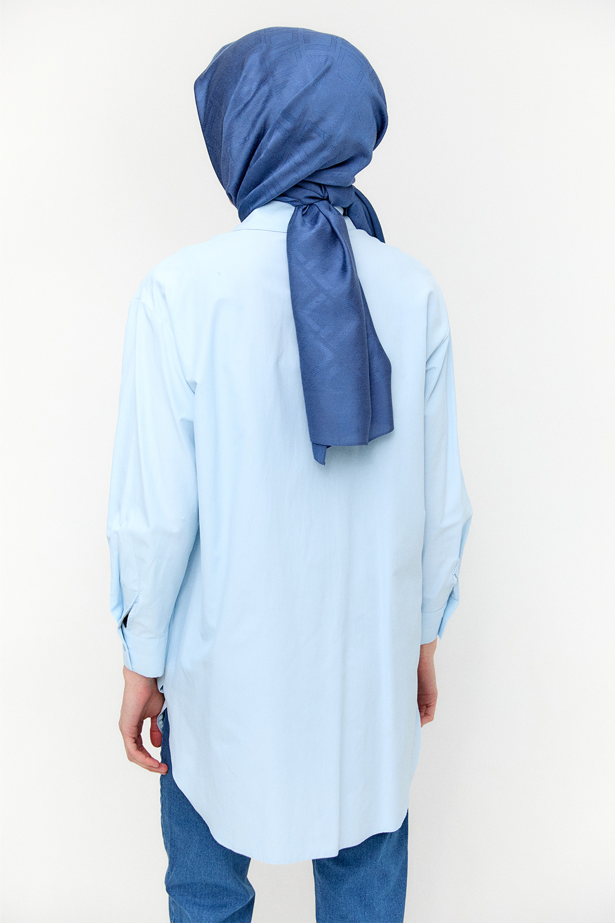 Boncuklu Çiçek Nakışlı Pamuk Tunik, Tesettür Giyim