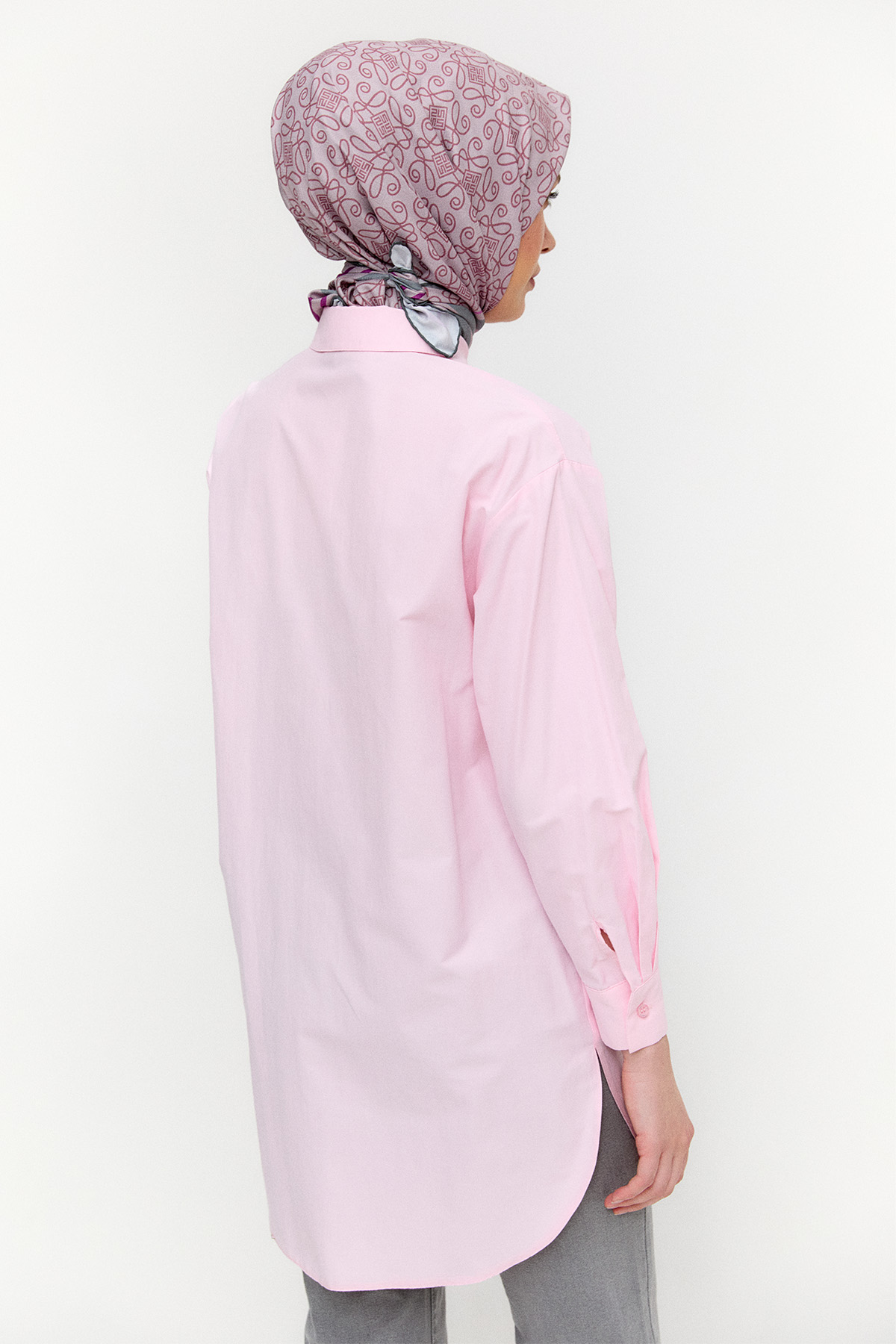 Boncuklu Çiçek Nakışlı Pamuk Tunik, Tesettür Giyim