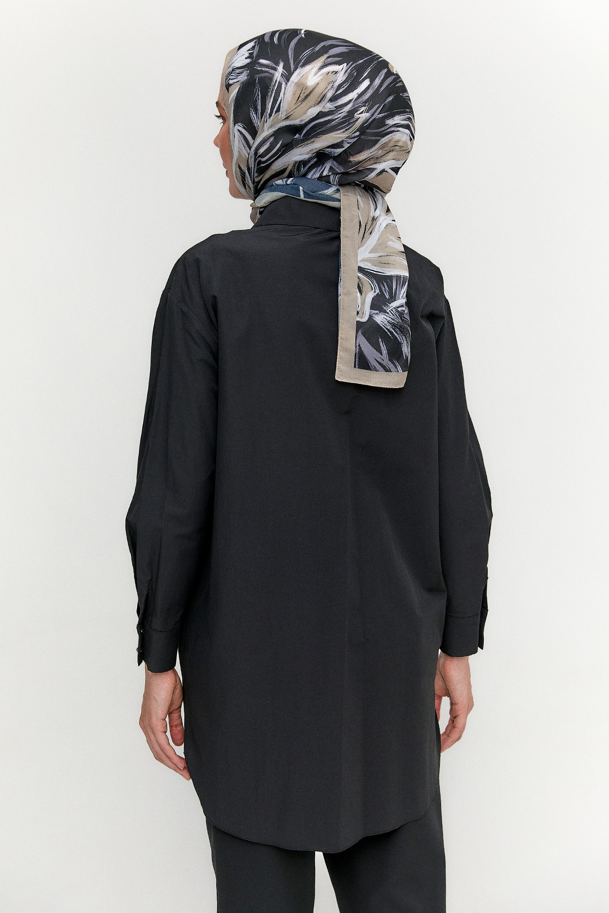 Taş Detaylı Oversize Pamuklu Tunik, Tesettür Giyim