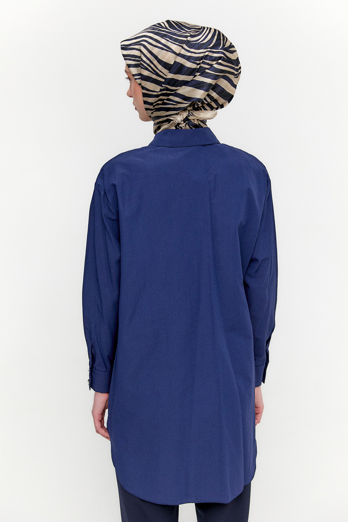 Taş Detaylı Oversize Pamuklu Tunik, Tesettür Giyim