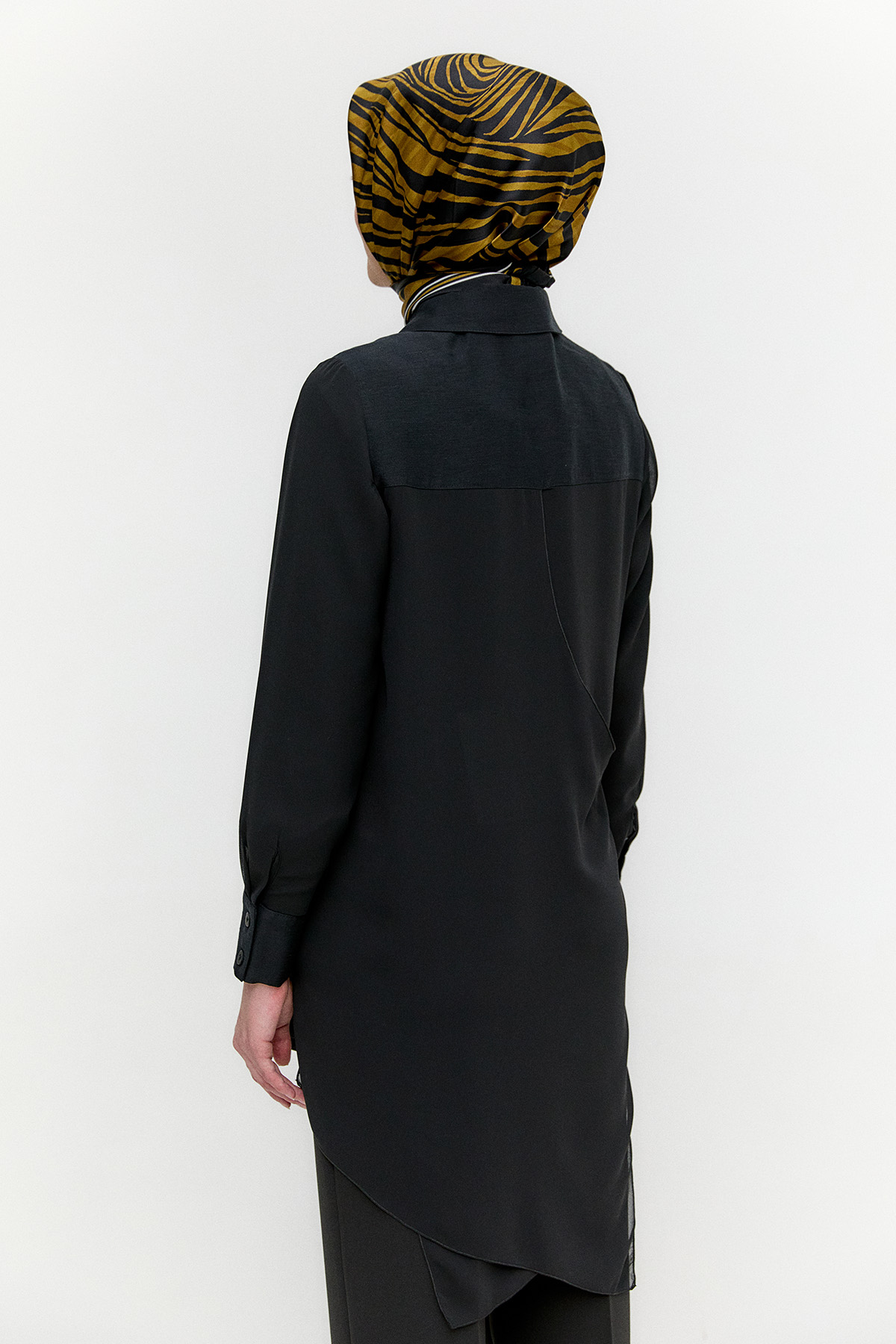 Şifon Detaylı Keten Tunik, Tesettür Giyim