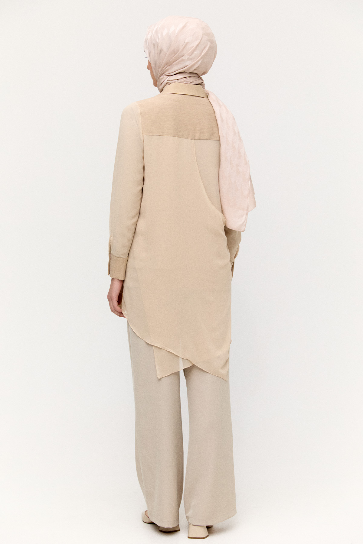 Şifon Detaylı Keten Tunik, Tesettür Giyim