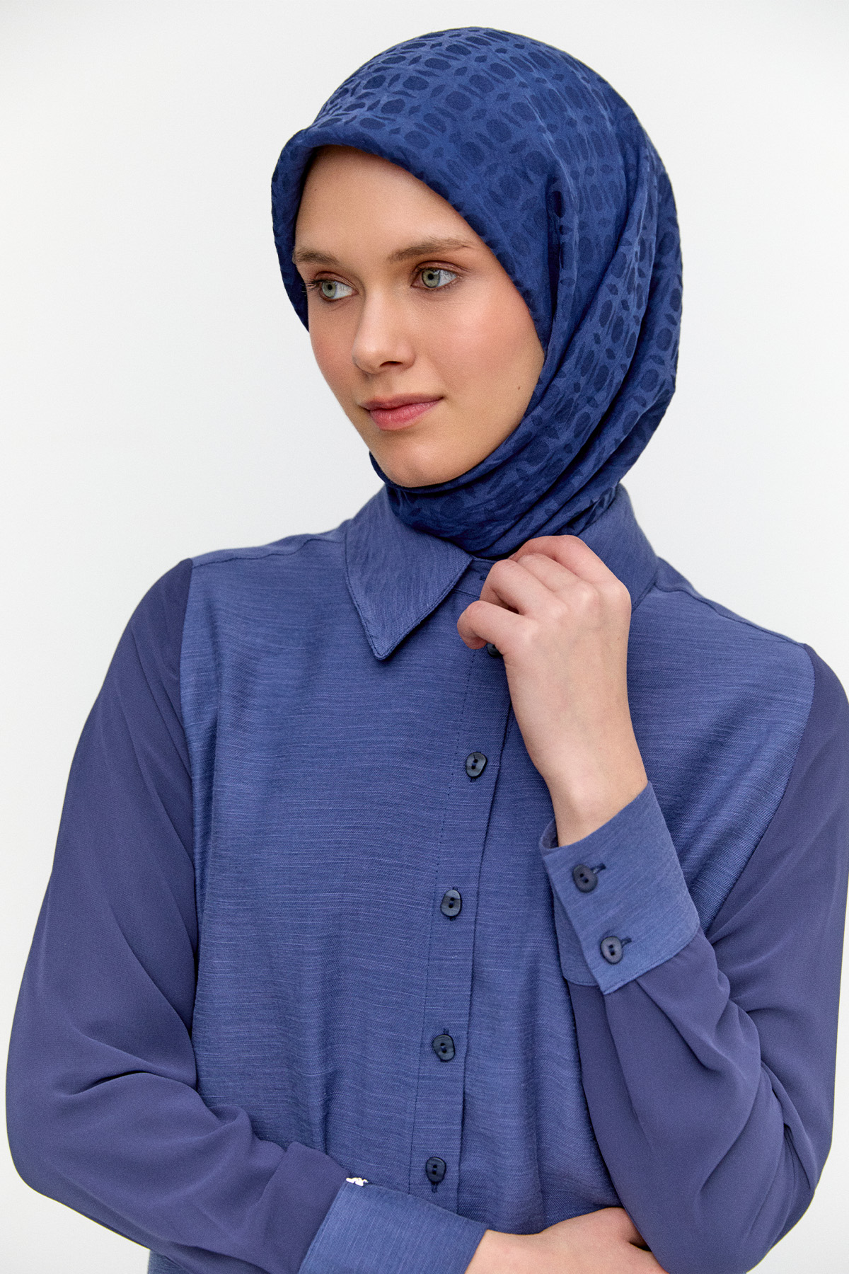 Şifon Detaylı Keten Tunik, Tesettür Giyim