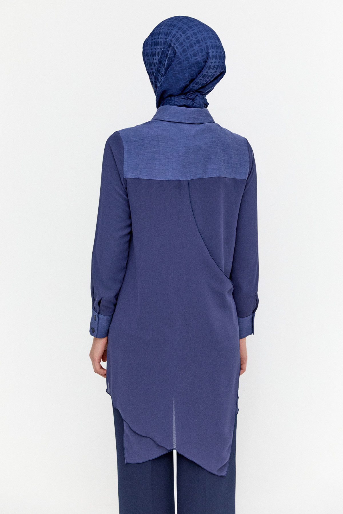 Şifon Detaylı Keten Tunik, Tesettür Giyim