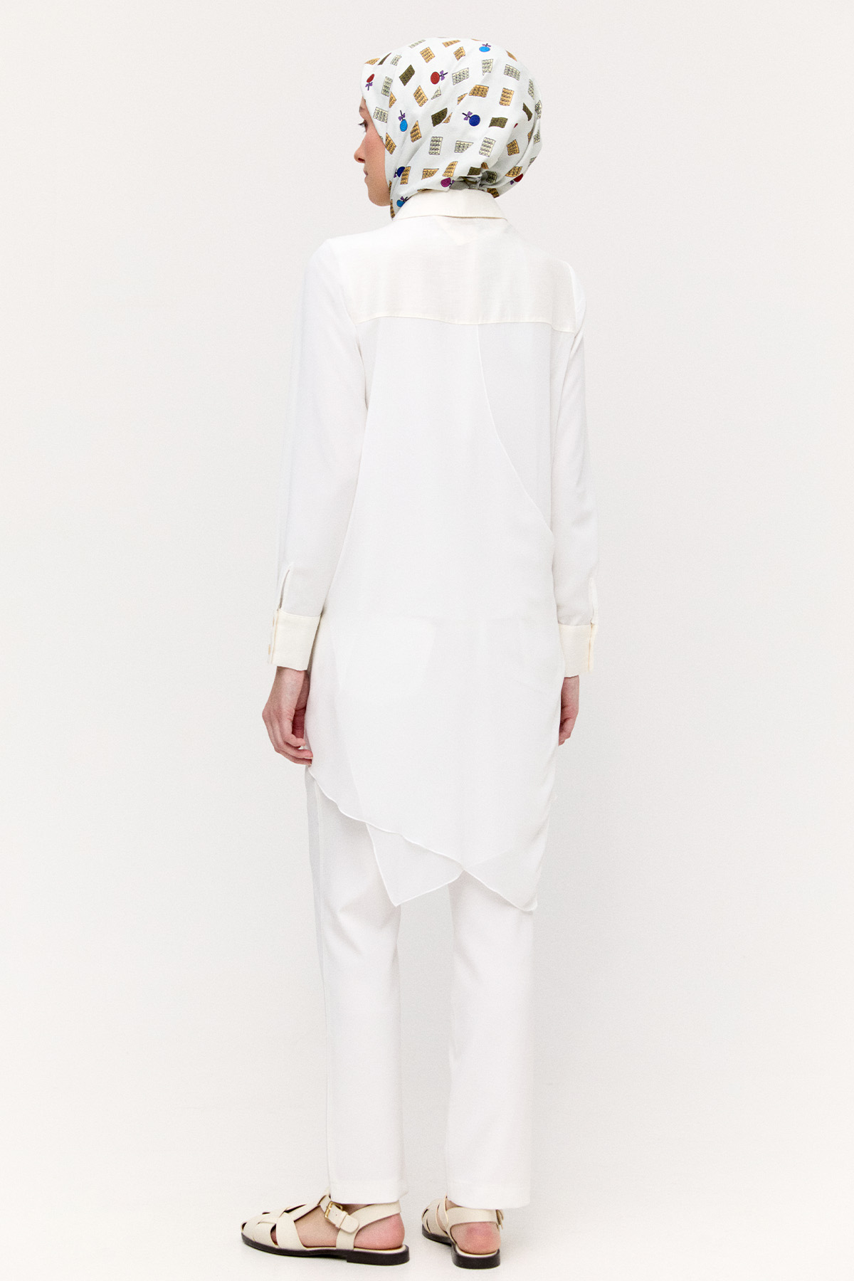 Şifon Detaylı Keten Tunik, Tesettür Giyim